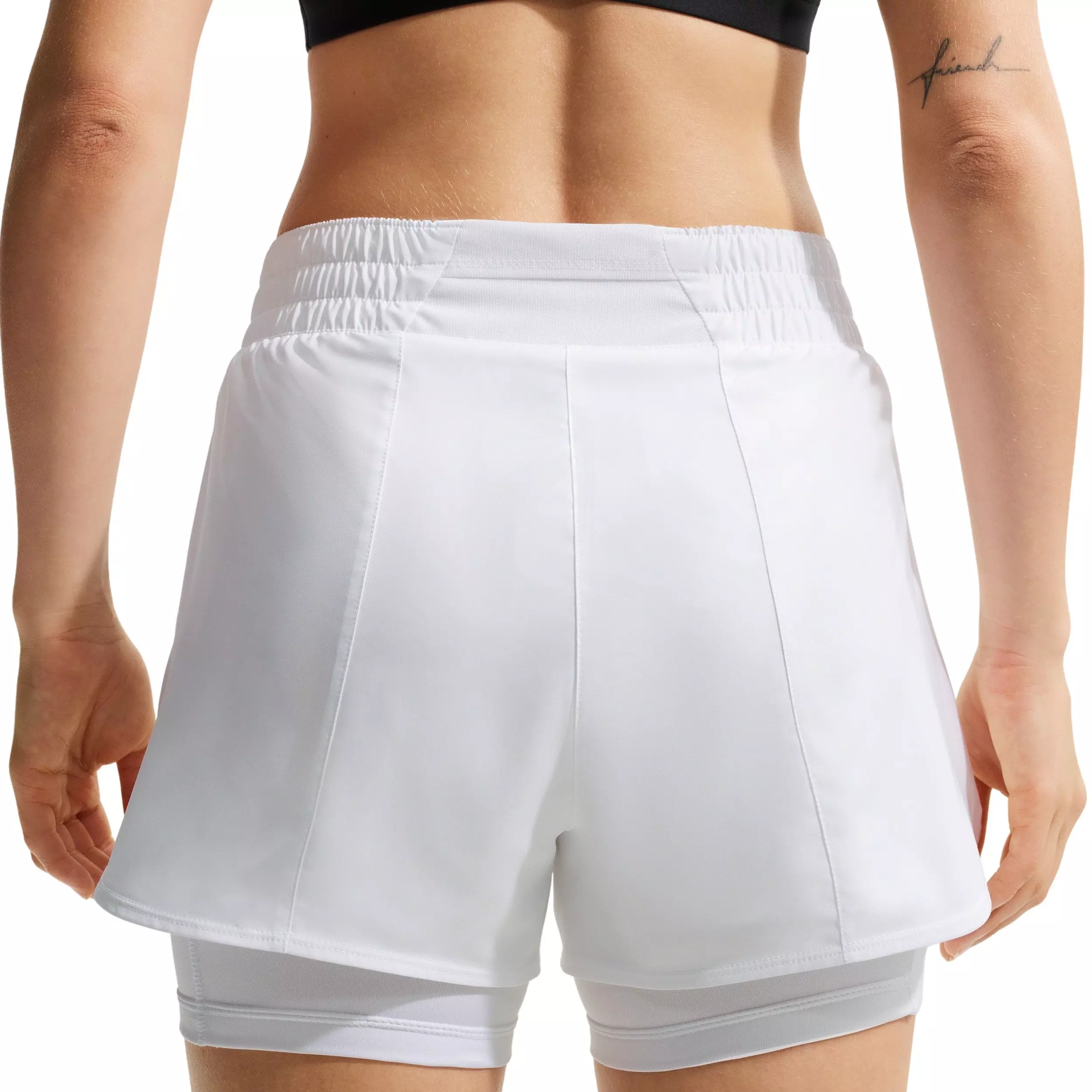 Nike Women's One Dri-FIT High-Waisted 3" 2-in-1 Shorts - WHITE/BLACK