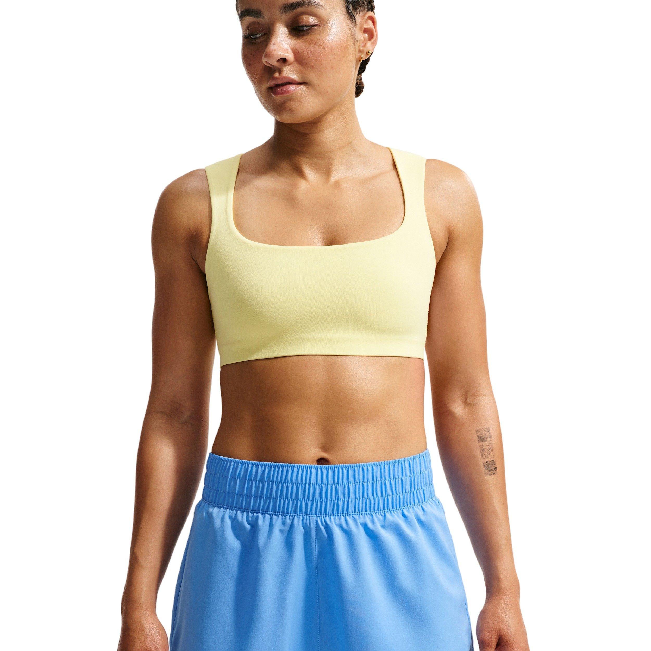 Nike Women's One Dri-FIT High-Waisted 3" 2-in-1 Shorts - LT BLUE/WHITE Thumbnail View 3