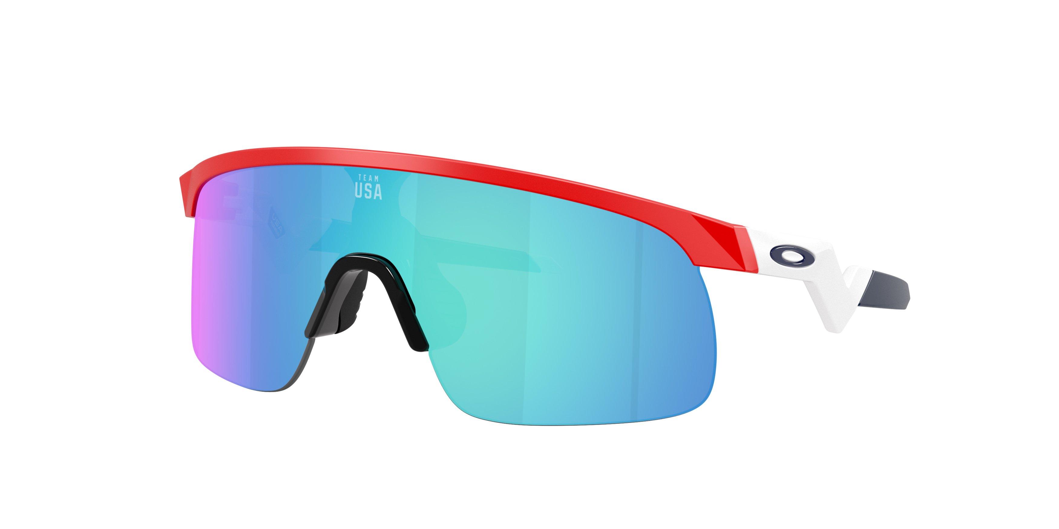 Oakley Youth Resistor Team USA Prizm Sapphire Sunglasses - Matte Redline - RED/WHITE/BLUE Thumbnail View 1