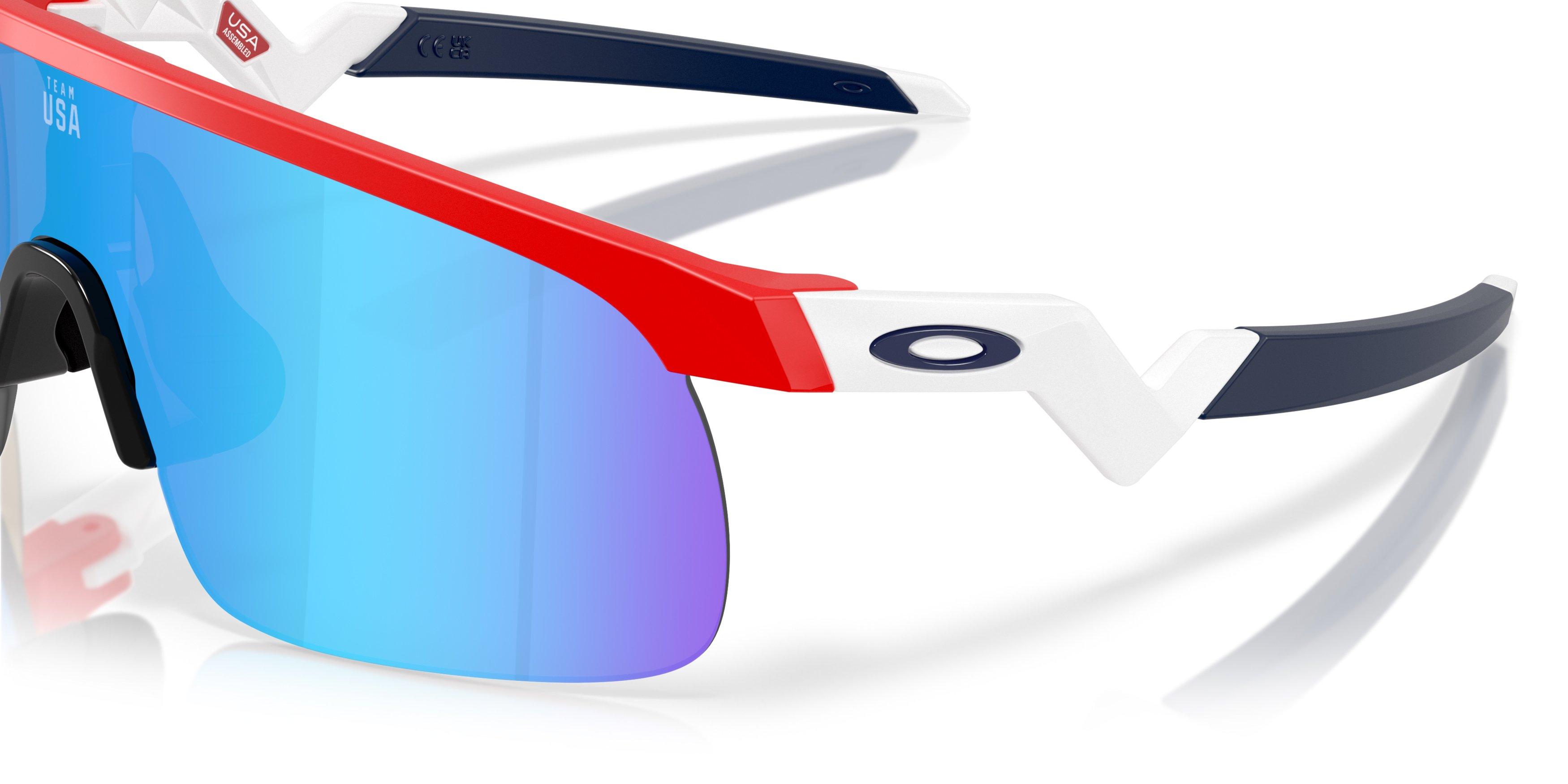 Oakley Resistor Team USA Sunglasses (Youth Fit) - Prizm Sapphire Lenses and Matte Redline Frame - RED/WHITE/BLUE Thumbnail View 5