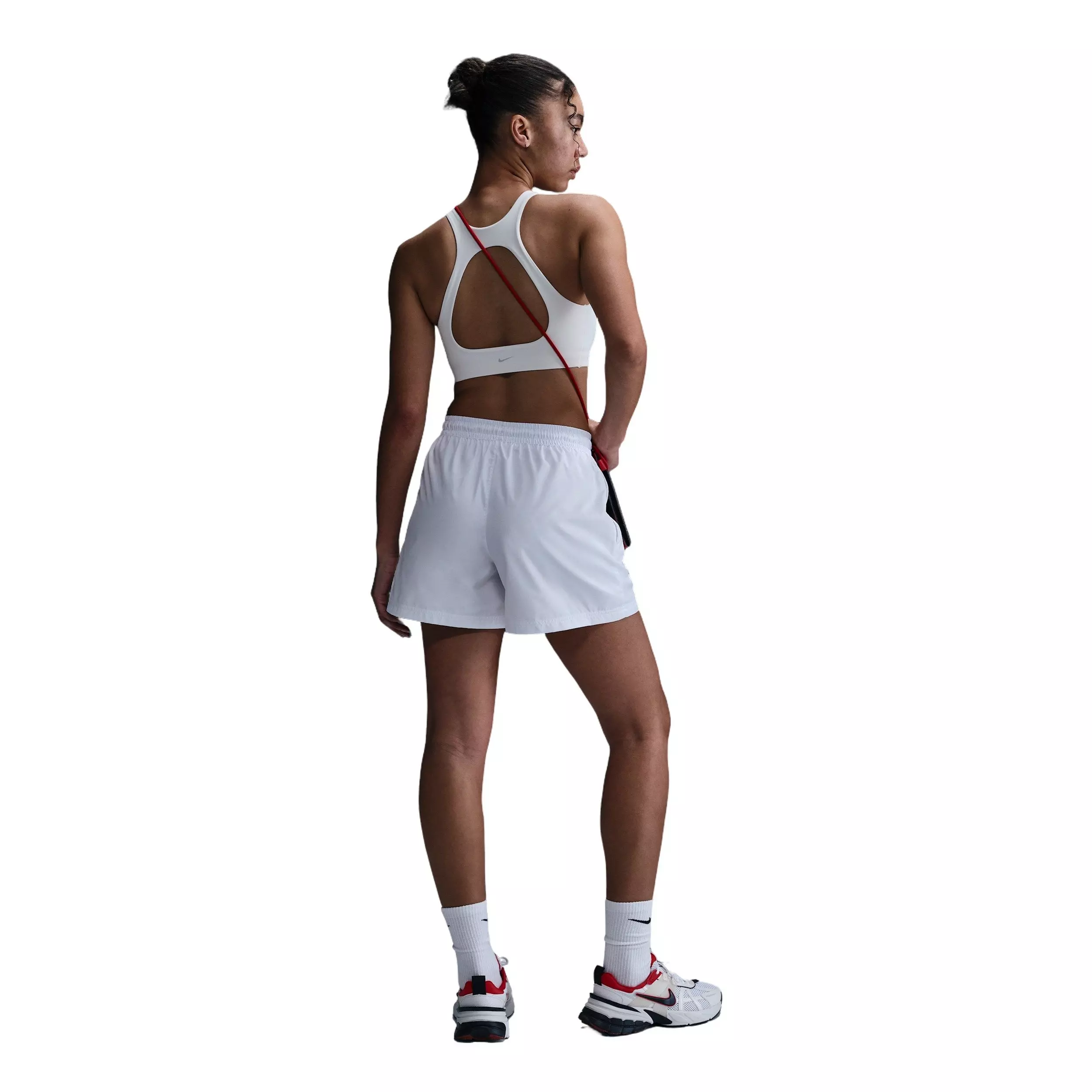Nike Women's Sportswear Essentials Mid-Rise Woven Shorts - WHITE