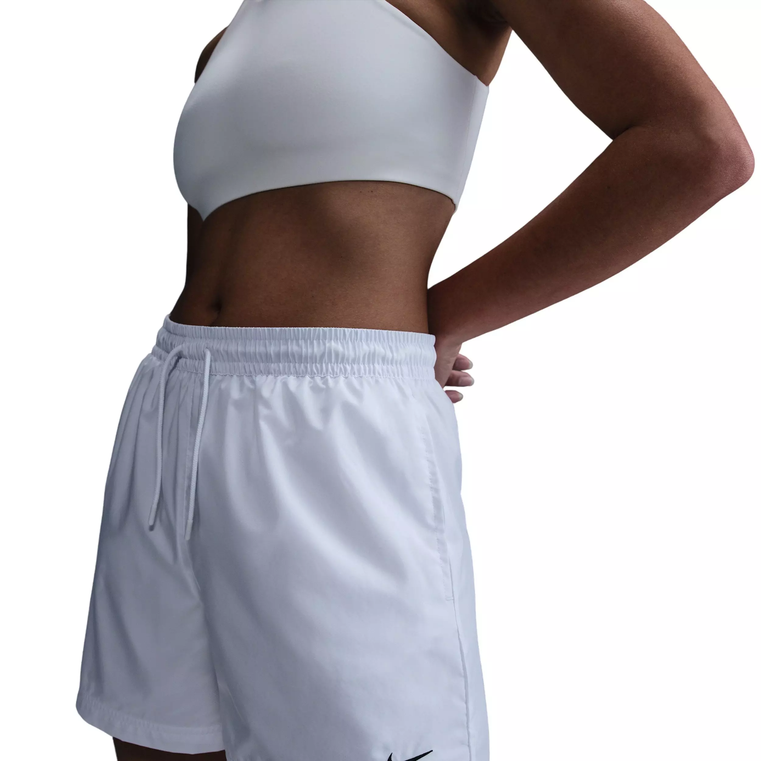 Nike Women's Sportswear Essentials Mid-Rise Woven Shorts - WHITE