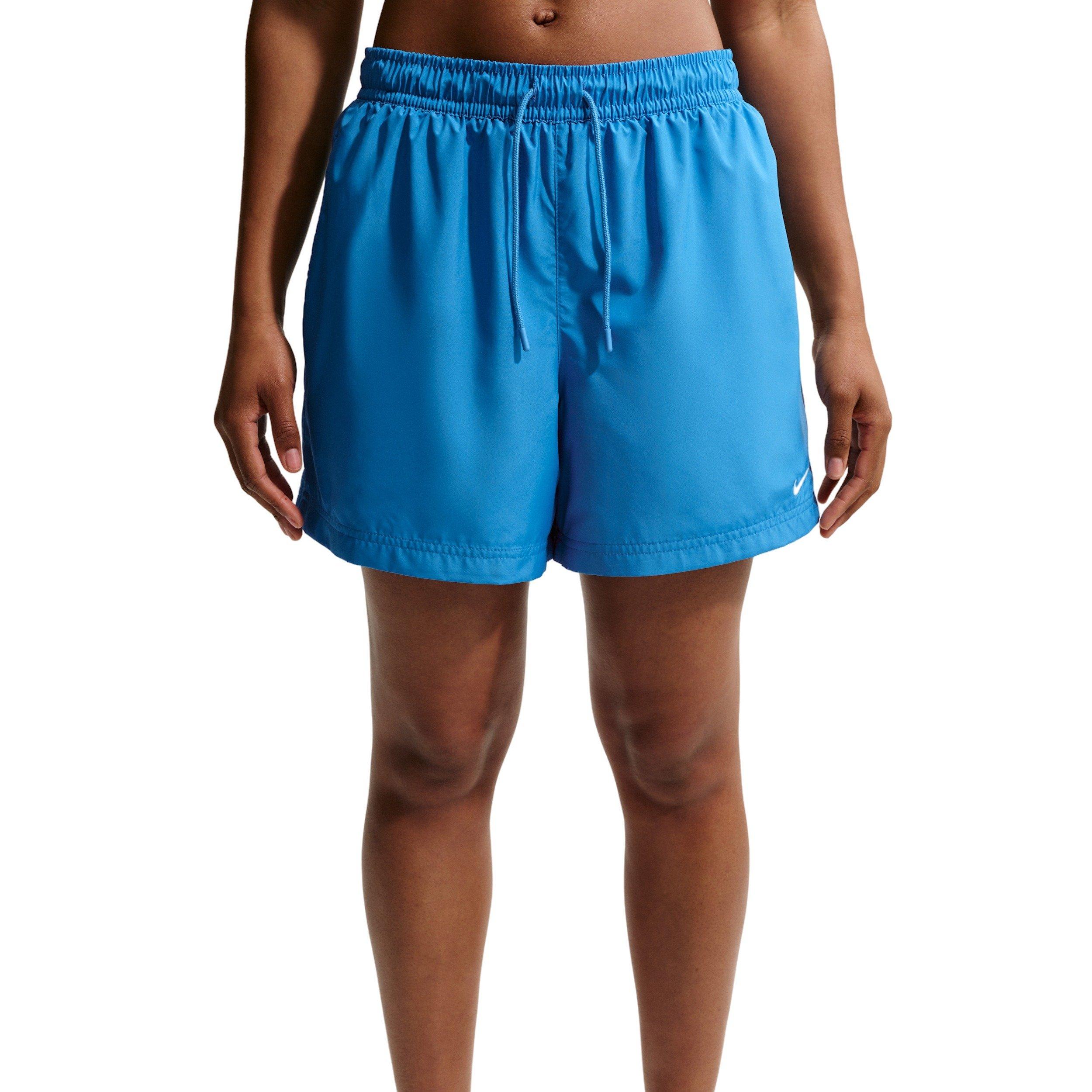 Nike Women's Sportswear Essentials Mid-Rise Woven Shorts - LT BLUE Thumbnail View 3