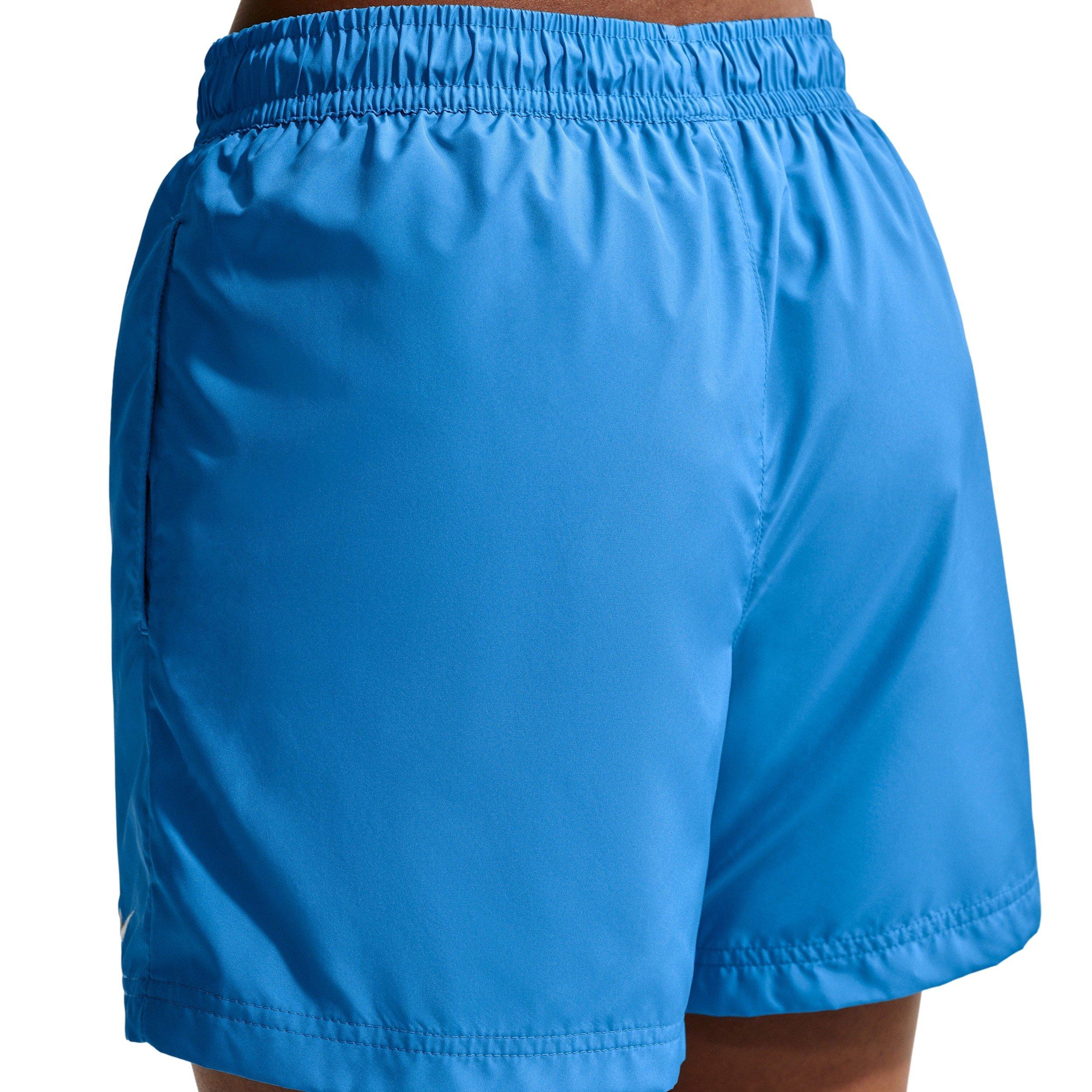 Nike Women's Sportswear Essentials Mid-Rise Woven Shorts - LT BLUE Thumbnail View 4