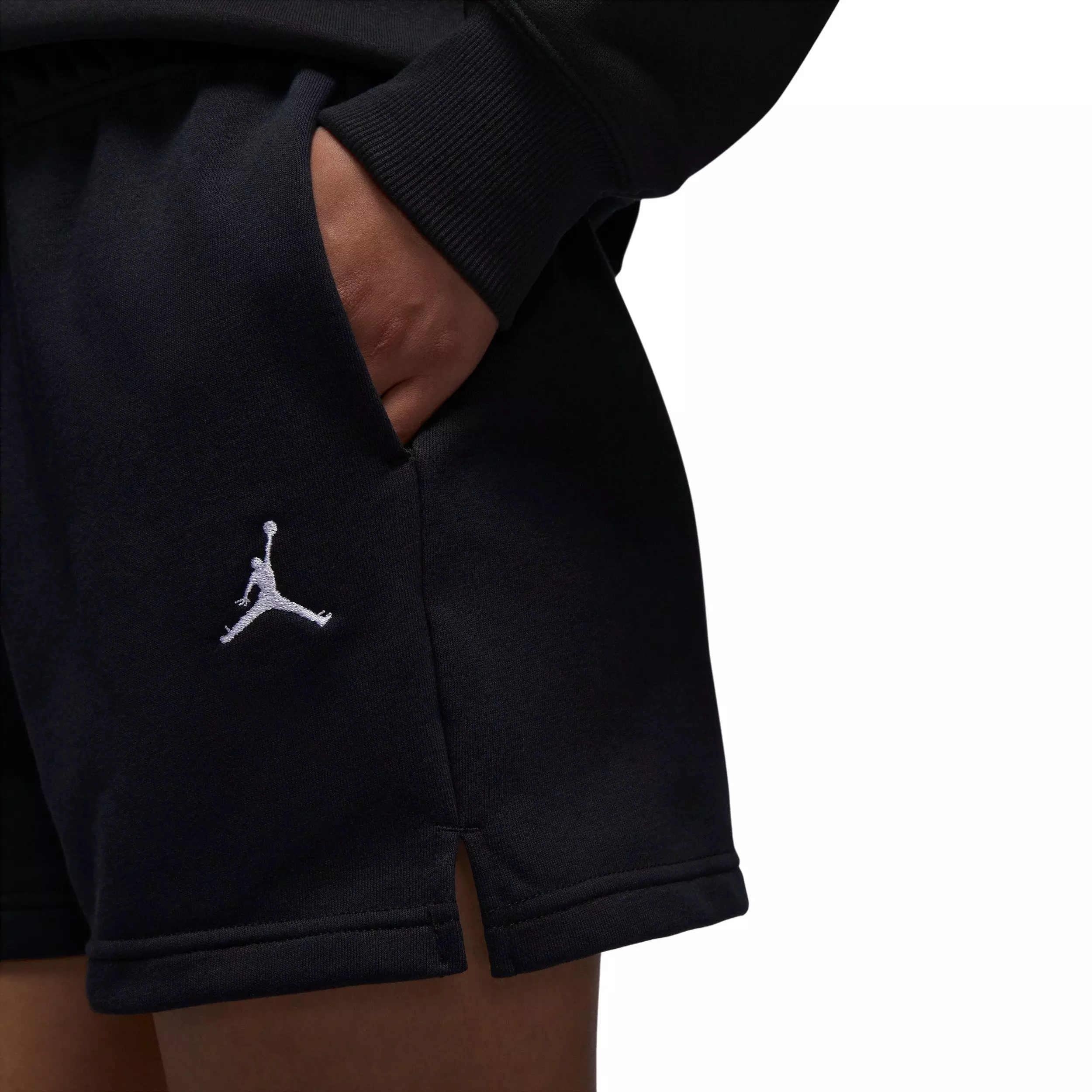 Jordan Women's Brooklyn Fleece Shorts - BLACK/WHITE