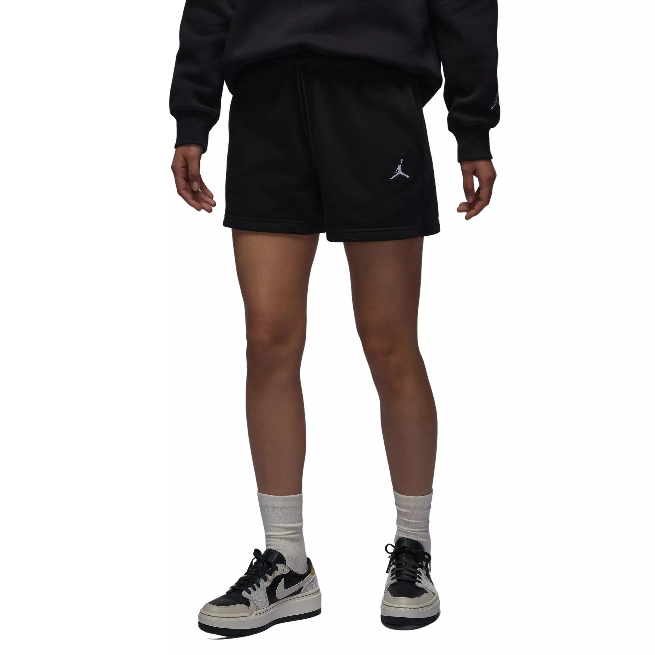 Jordan Women's Brooklyn Fleece Shorts - BLACK/WHITE