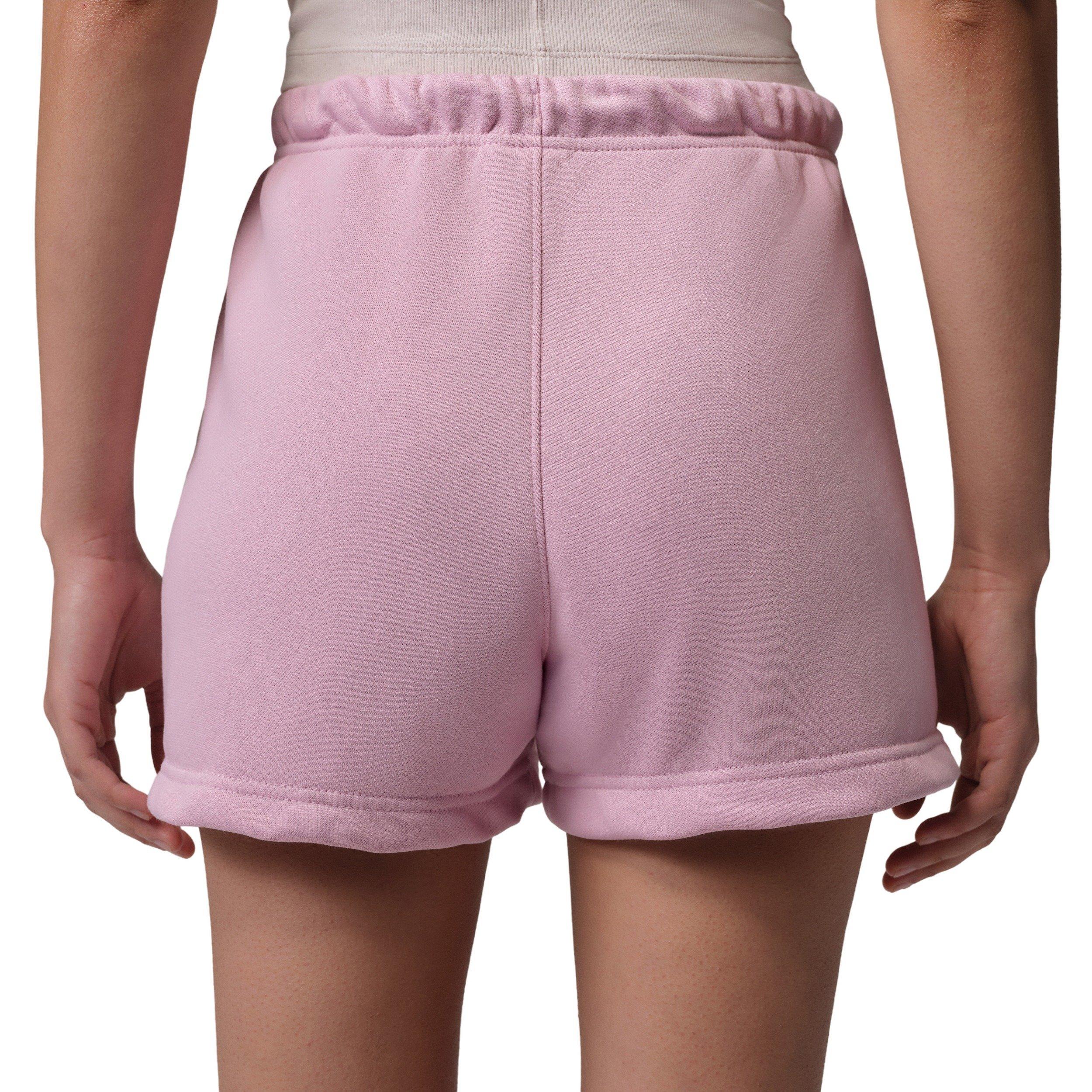 Jordan Women's Brooklyn Fleece Shorts - PINK/WHITE Thumbnail View 2