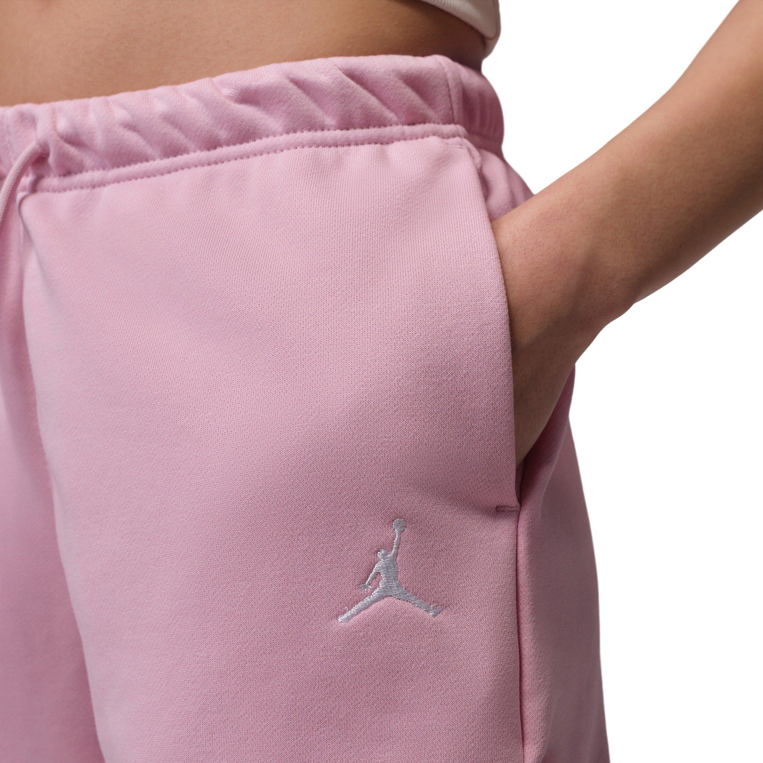 Jordan Women's Brooklyn Fleece Shorts - PINK/WHITE Thumbnail View 3