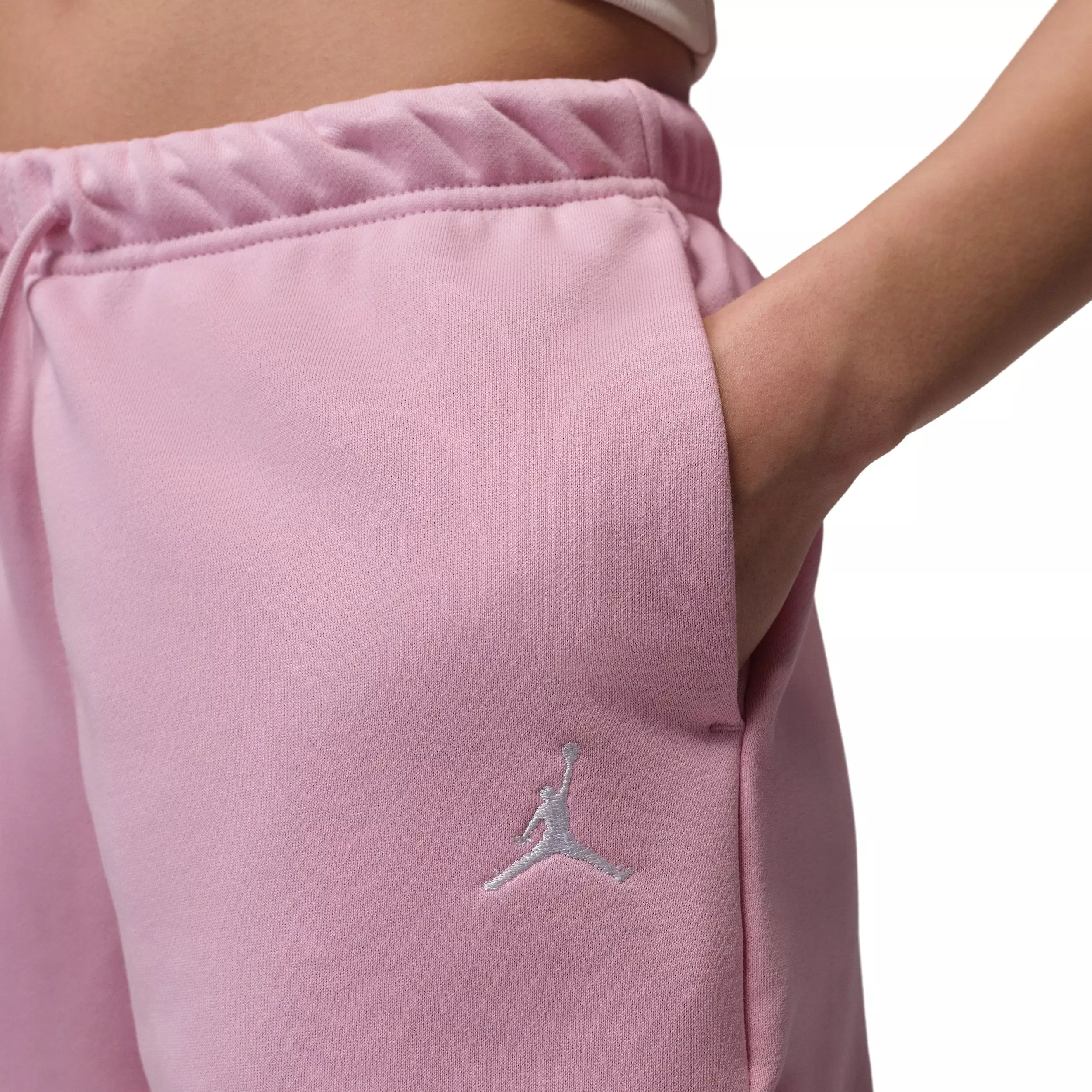 Jordan Women's Brooklyn Fleece Shorts - PINK/WHITE