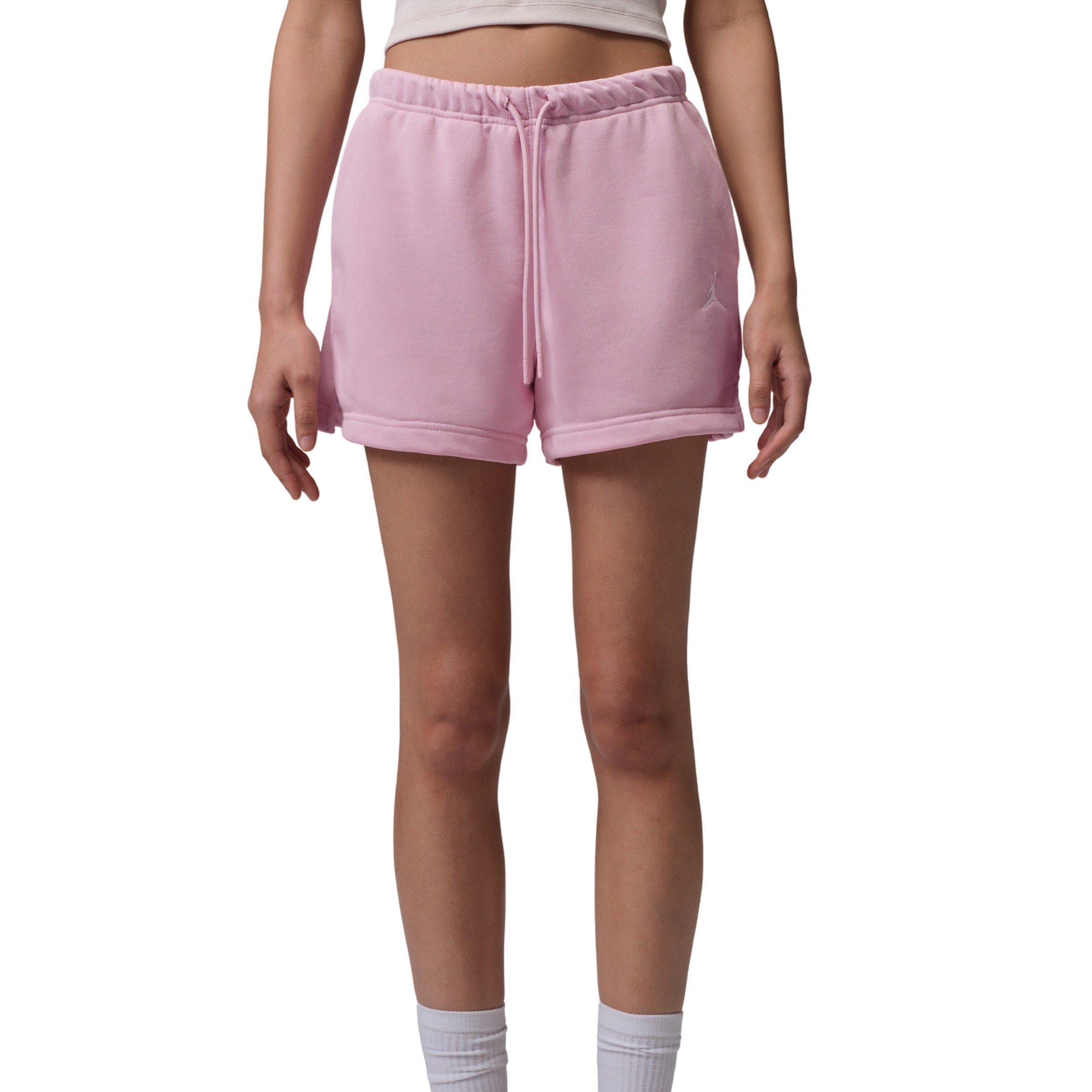 Jordan Women's Brooklyn Fleece Shorts - PINK/WHITE Thumbnail View 4
