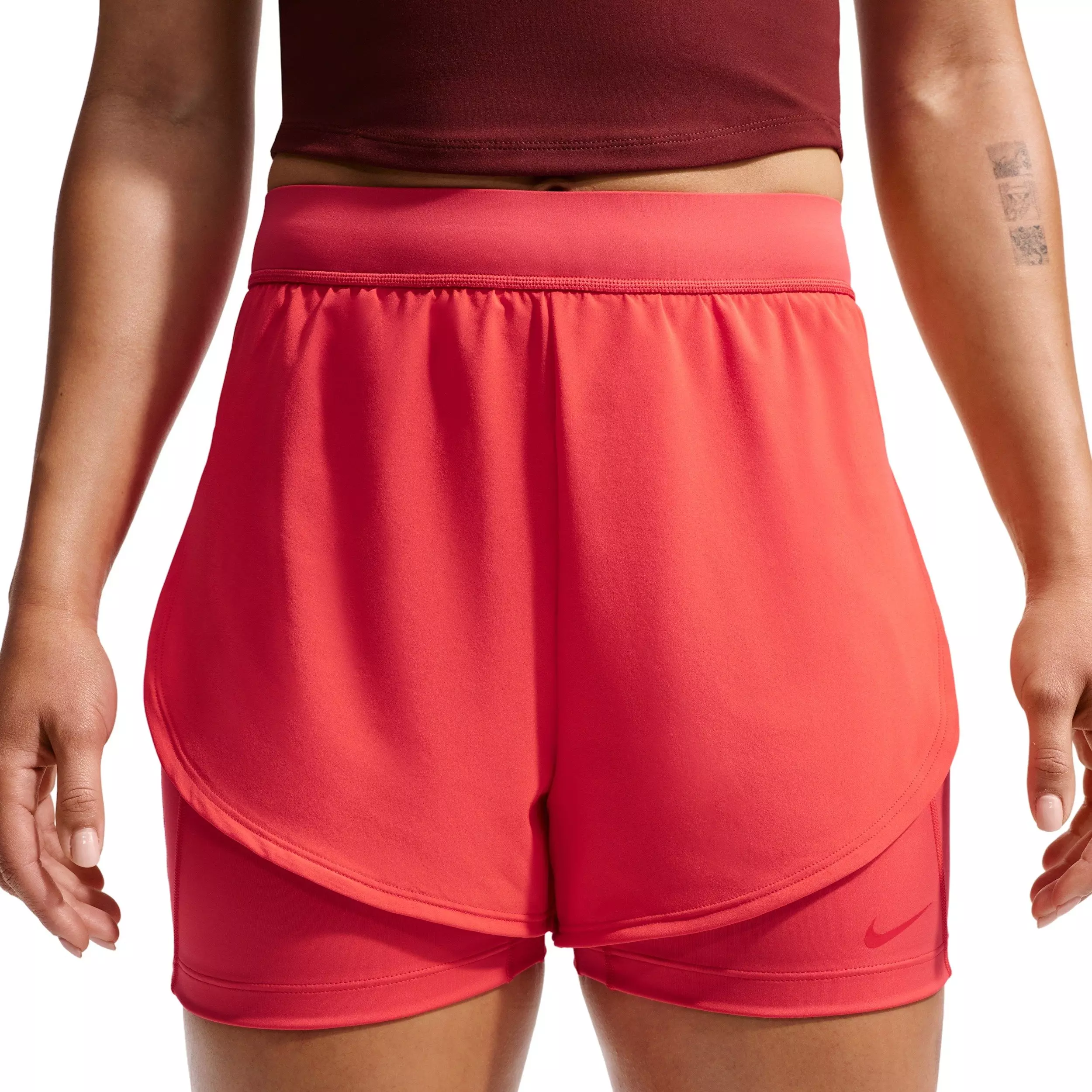 Nike Women's Universa 2-in-1 5" Shorts - Light Crimson - LIGHT CRIMSON