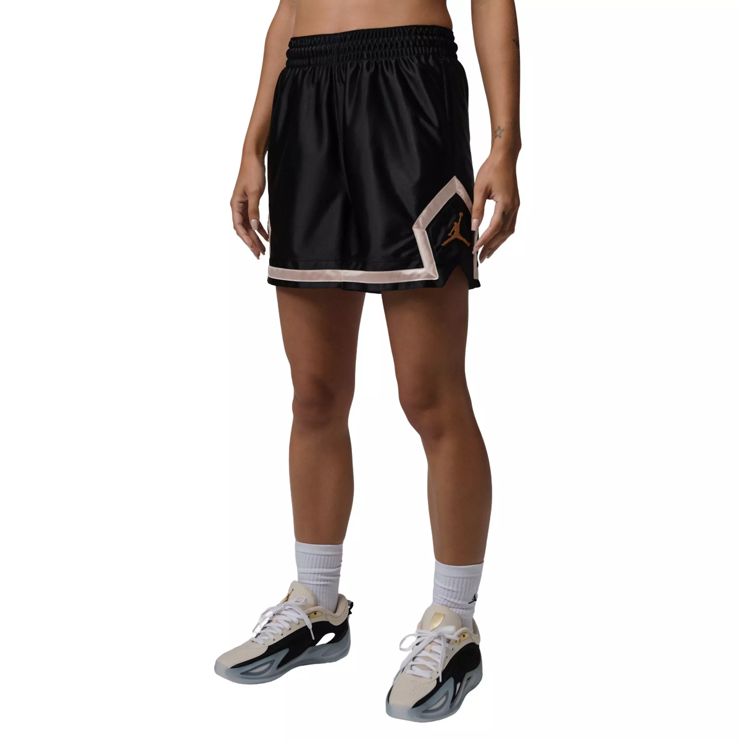 Jordan Women's Sport Dri-FIT 4" Diamond Shorts - Black/Gold - BLACK/GOLD