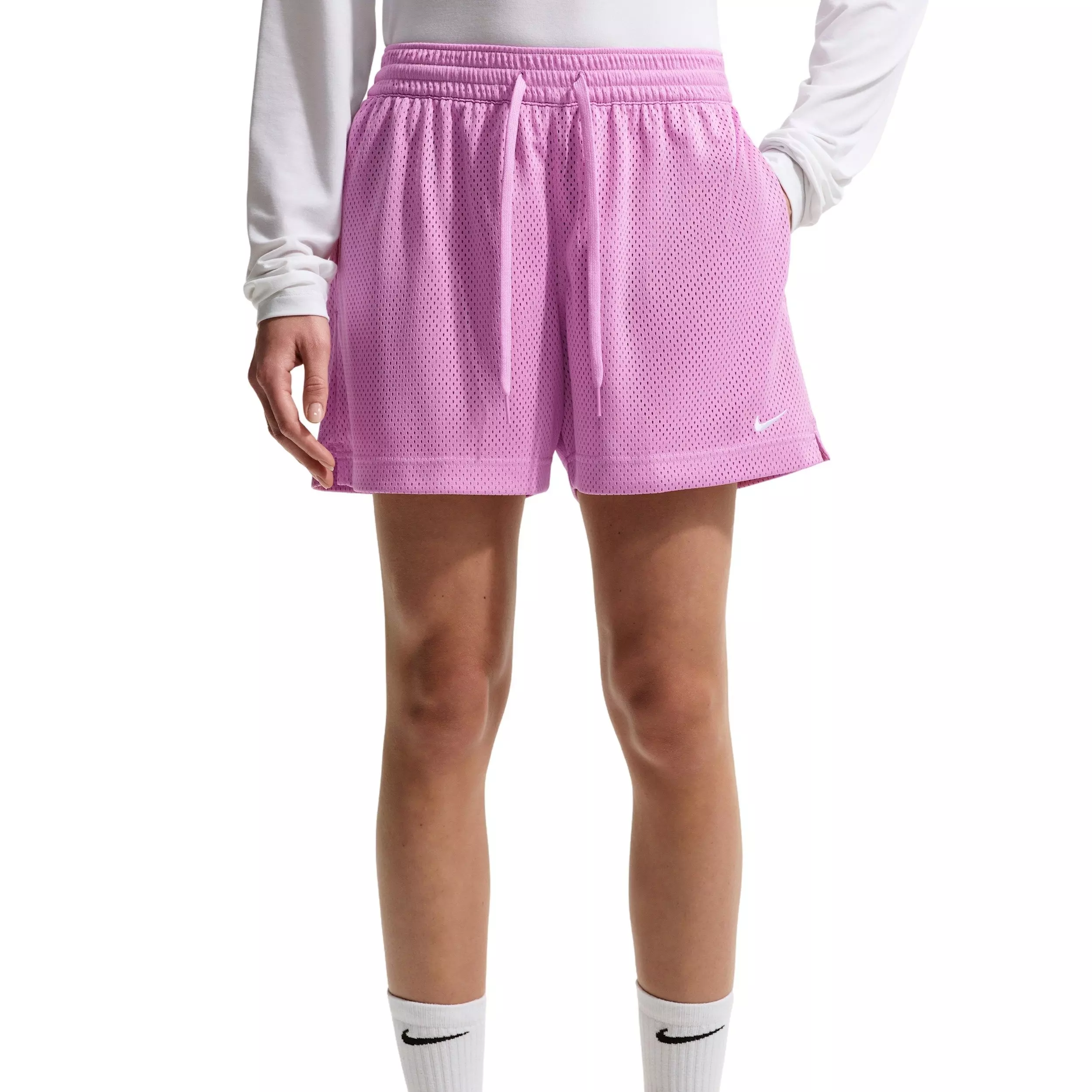 Nike Women's Essential Dri-FIT Mesh Basketball Shorts - Magenta - MAGENTA