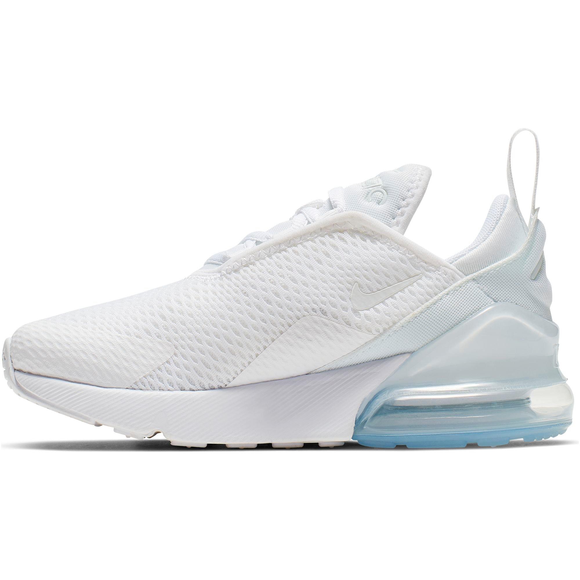 Nike air max 270 white/metallic hotsell silver grade school kids' shoe