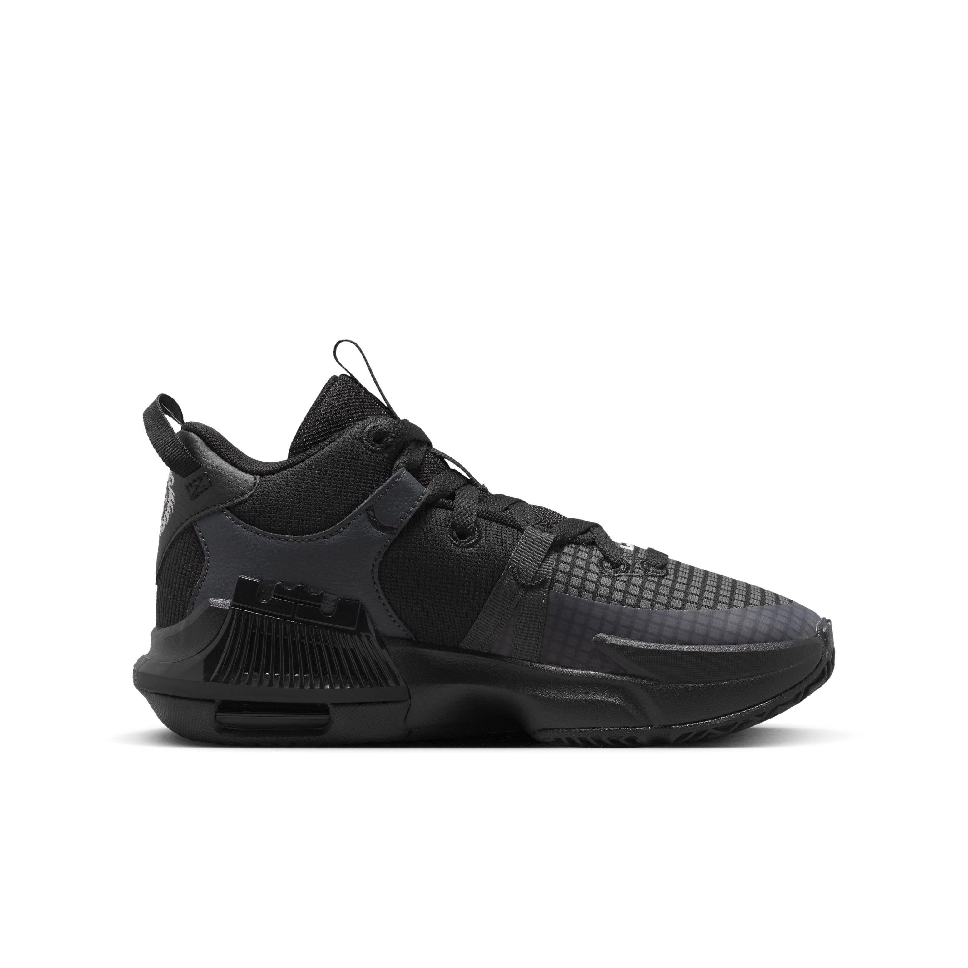 Nike LeBron Witness 7 "Black/White/Anthracite" Grade School Boys' Basketball Shoe - BLACK/WHITE/ANTHRACITE Thumbnail View 1