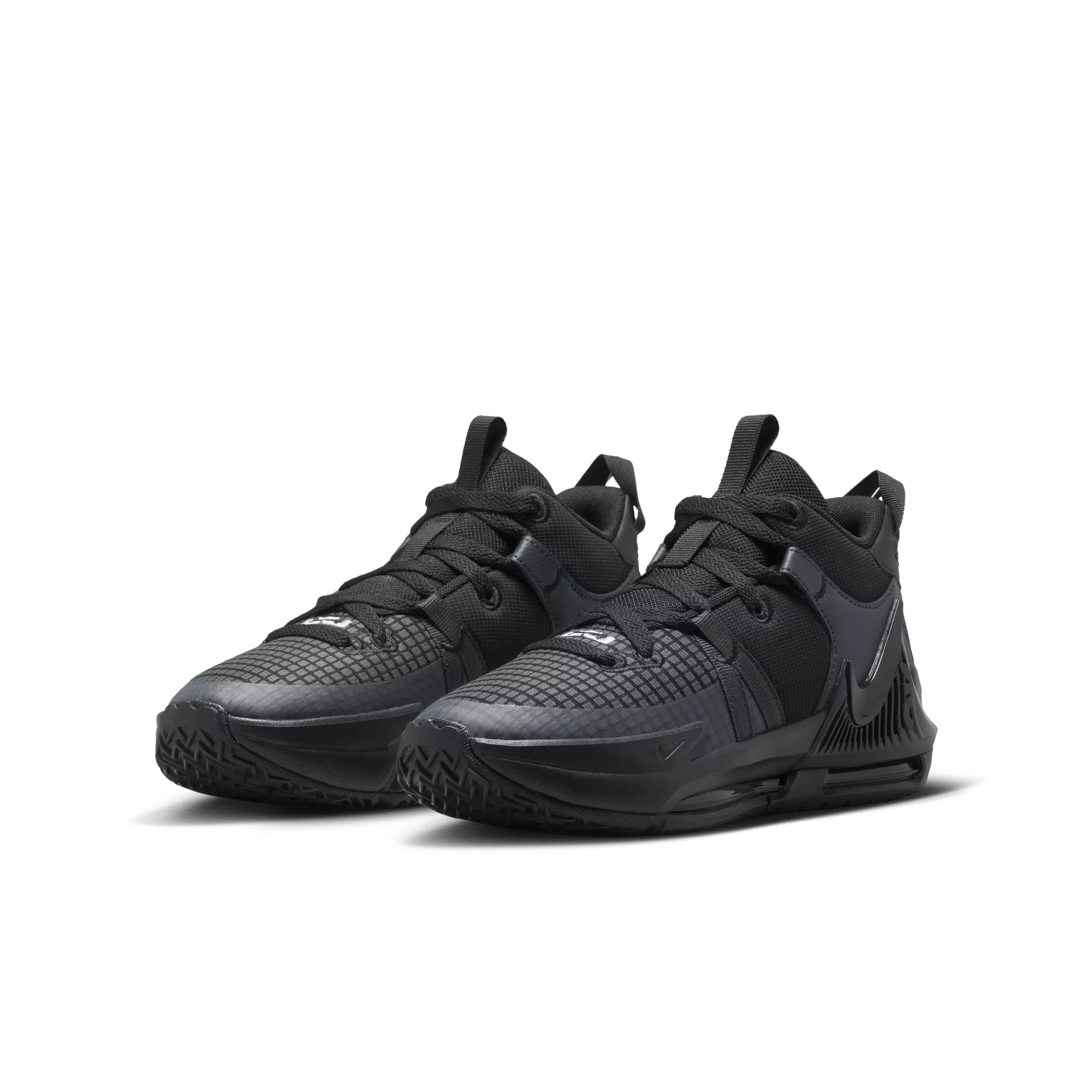 Nike LeBron Witness 7 "Black/White/Anthracite" Grade School Boys' Basketball Shoe - BLACK/WHITE/ANTHRACITE