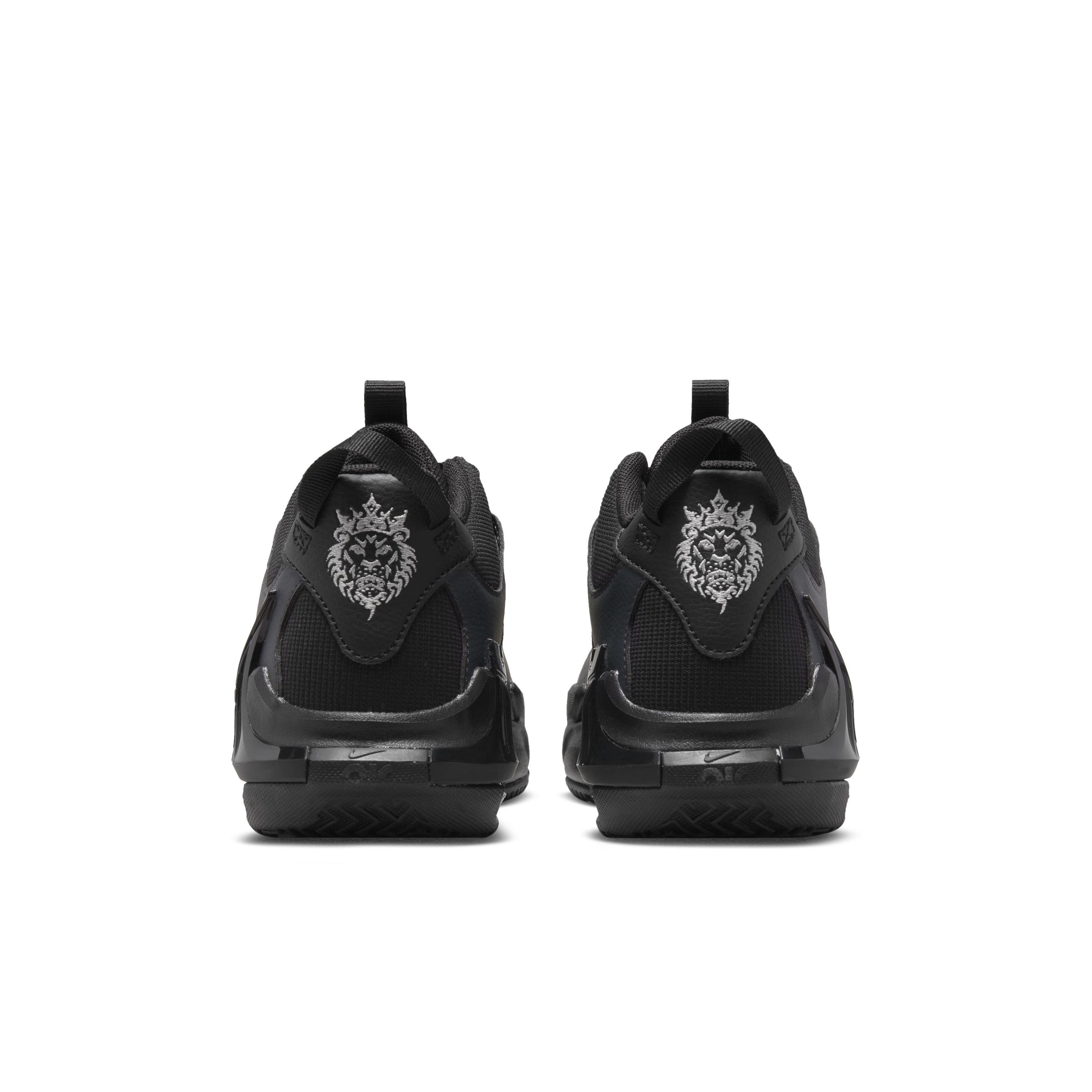 Nike LeBron Witness 7 "Black/White/Anthracite" Grade School Boys' Basketball Shoe - BLACK/WHITE/ANTHRACITE Thumbnail View 5