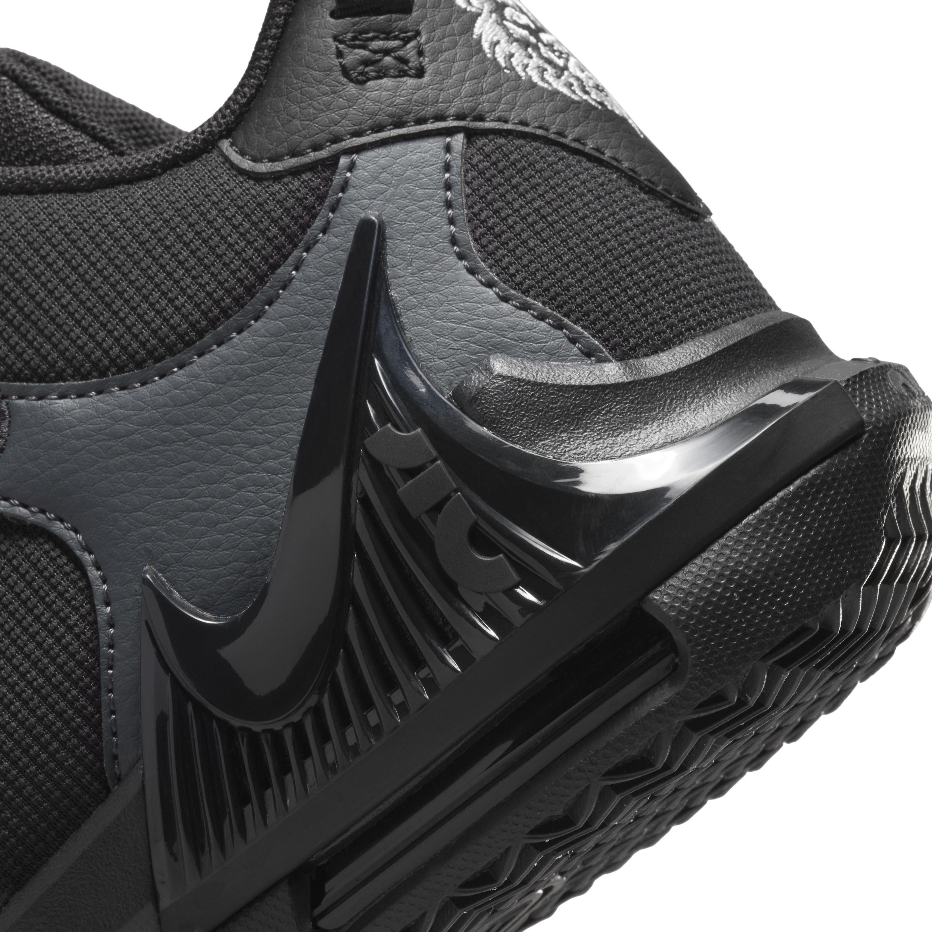Nike LeBron Witness 7 "Black/White/Anthracite" Grade School Boys' Basketball Shoe - BLACK/WHITE/ANTHRACITE Thumbnail View 8