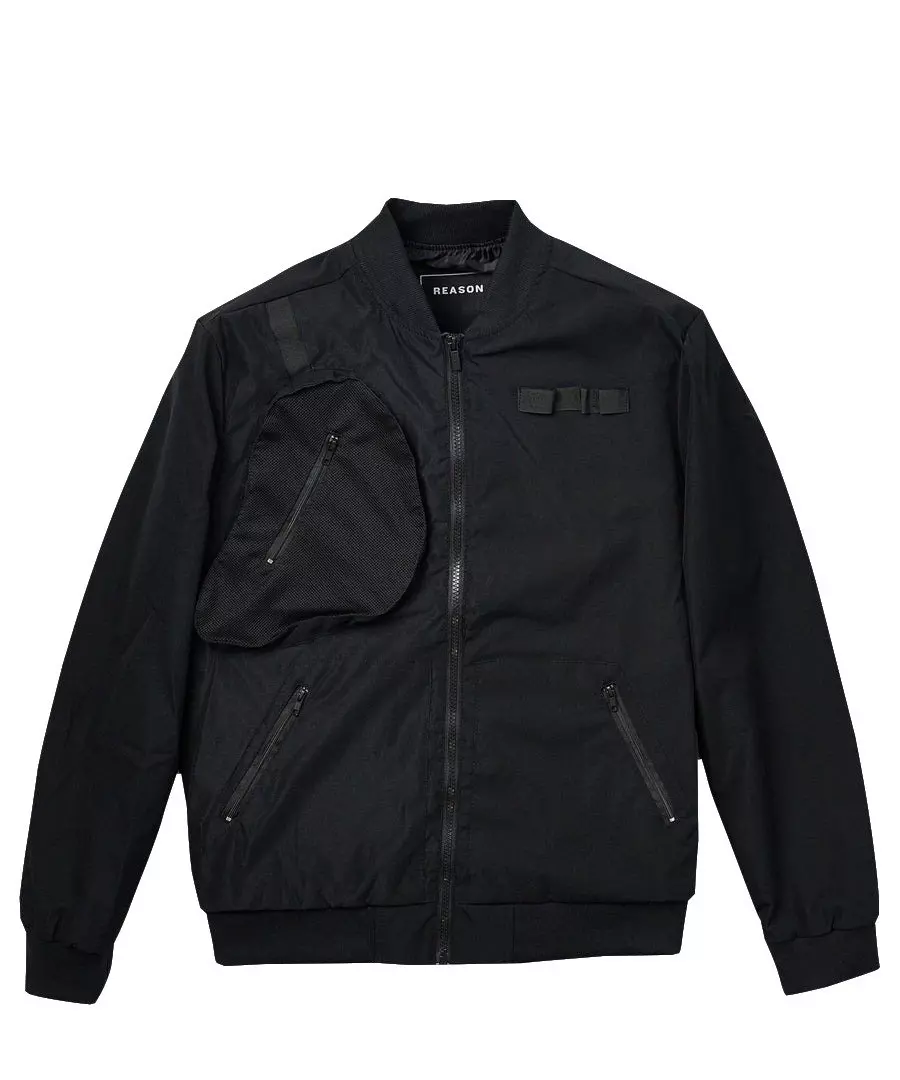 Reason Men's Tyson Twill Bomber Jacket - Black - BLACK