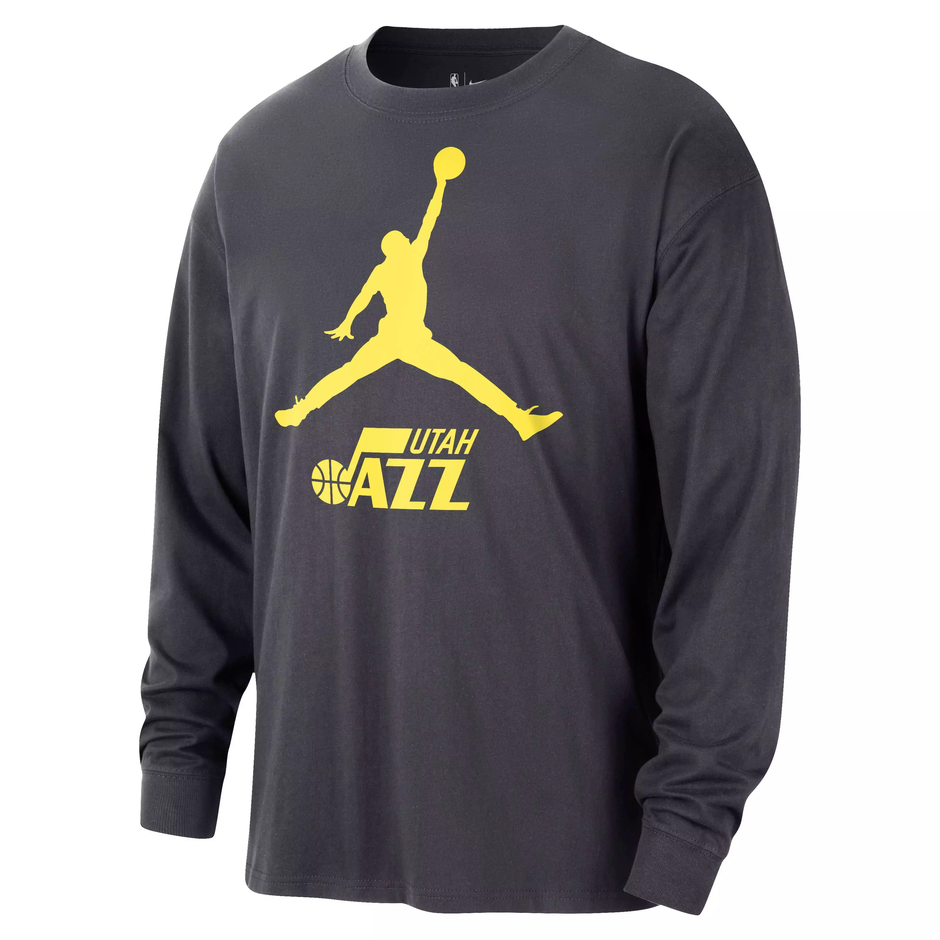 Jordan Men's Utah Jazz Essential NBA Long Sleeve T-Shirt - Black - ANTHRACITE