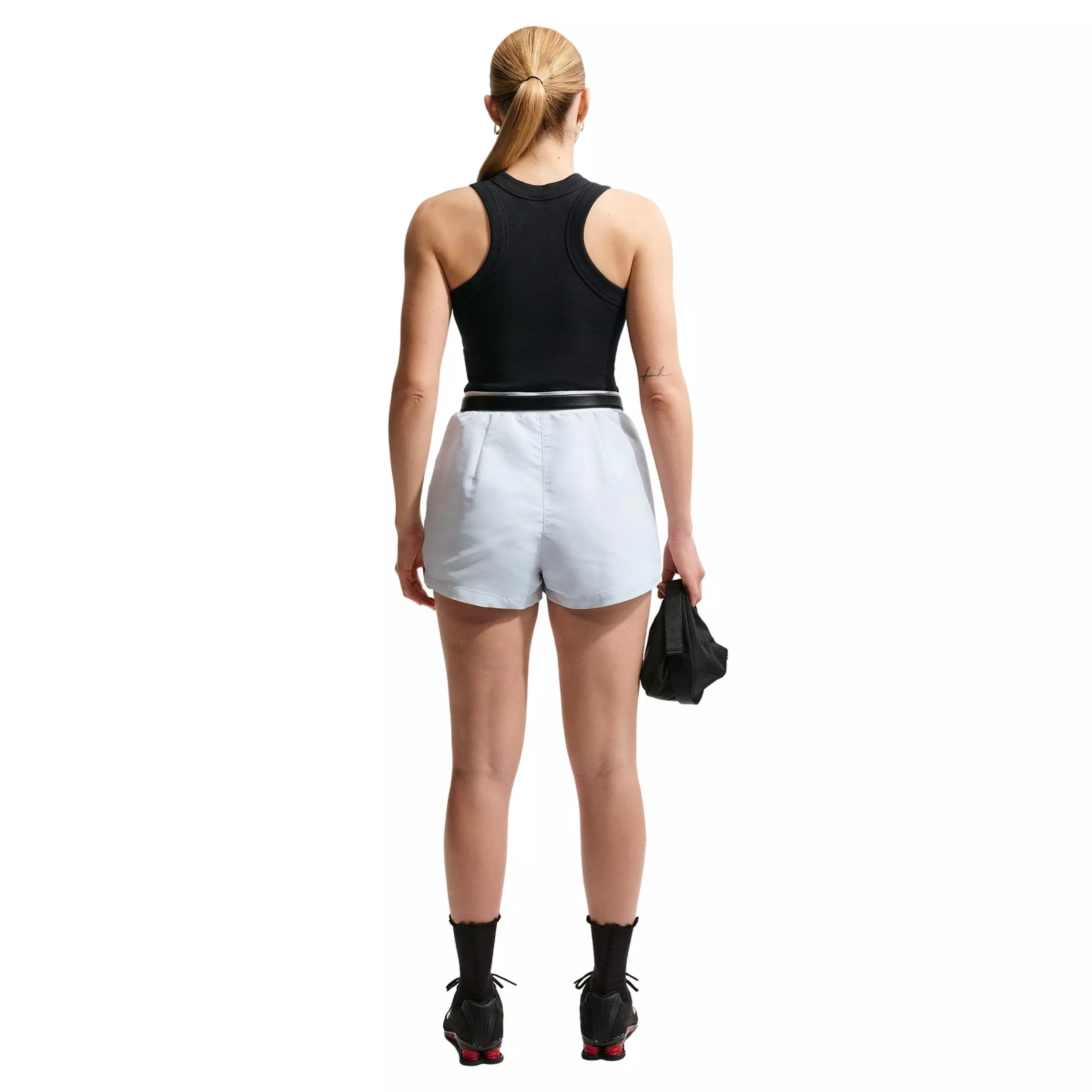 Nike Women's Sportswear High-Waisted 2" Shorts - GREY/WHITE
