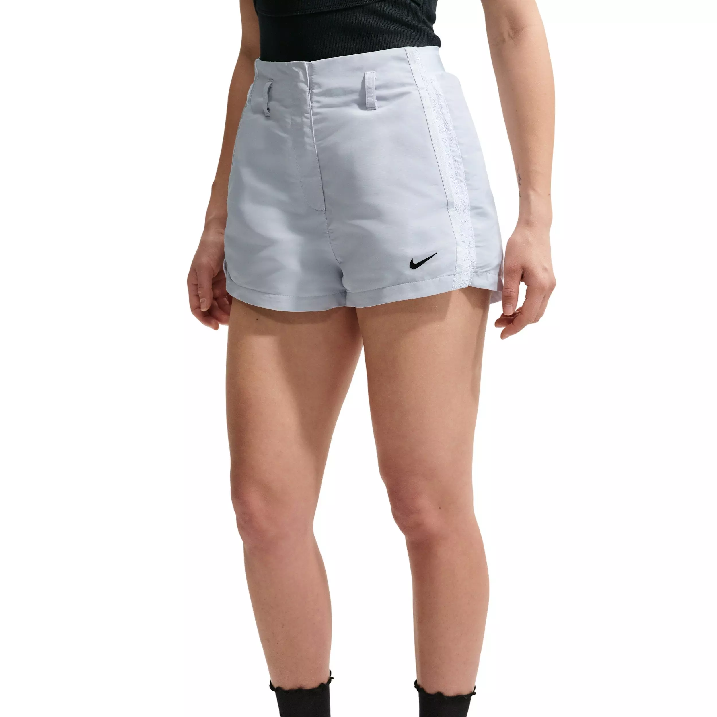 Nike Women's Sportswear High-Waisted 2" Shorts - GREY/WHITE