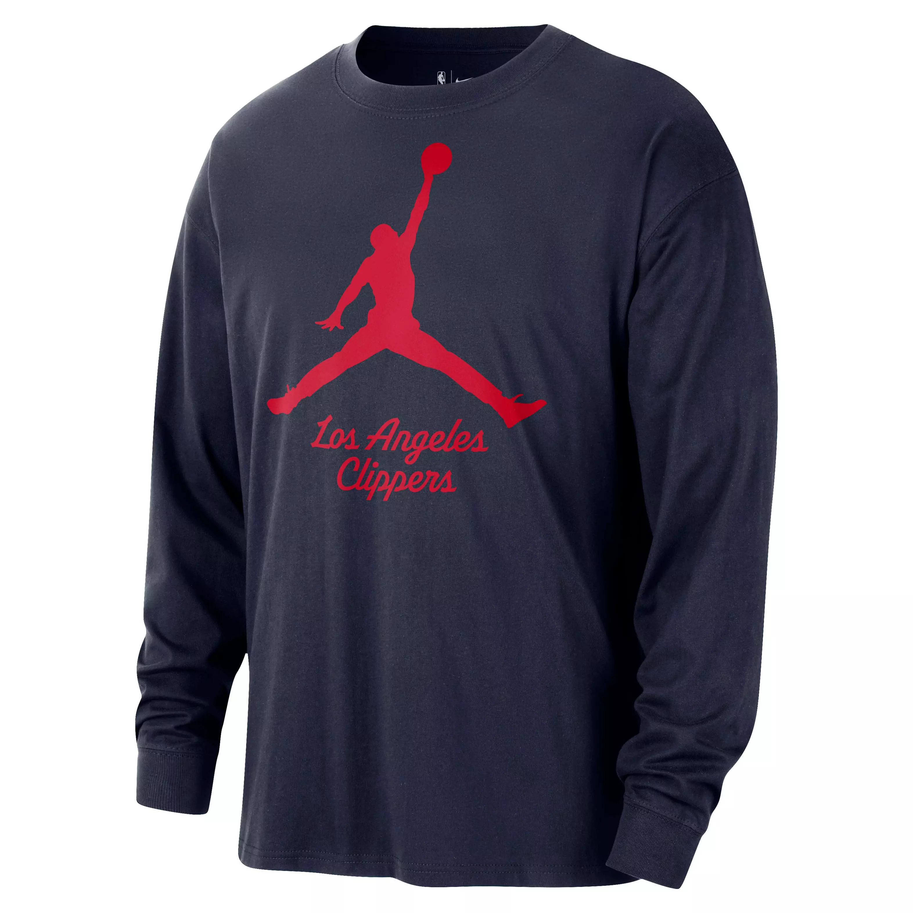 Jordan Men's Los Angeles Clippers Essential NBA Long Sleeve T-Shirt - Navy - NAVY