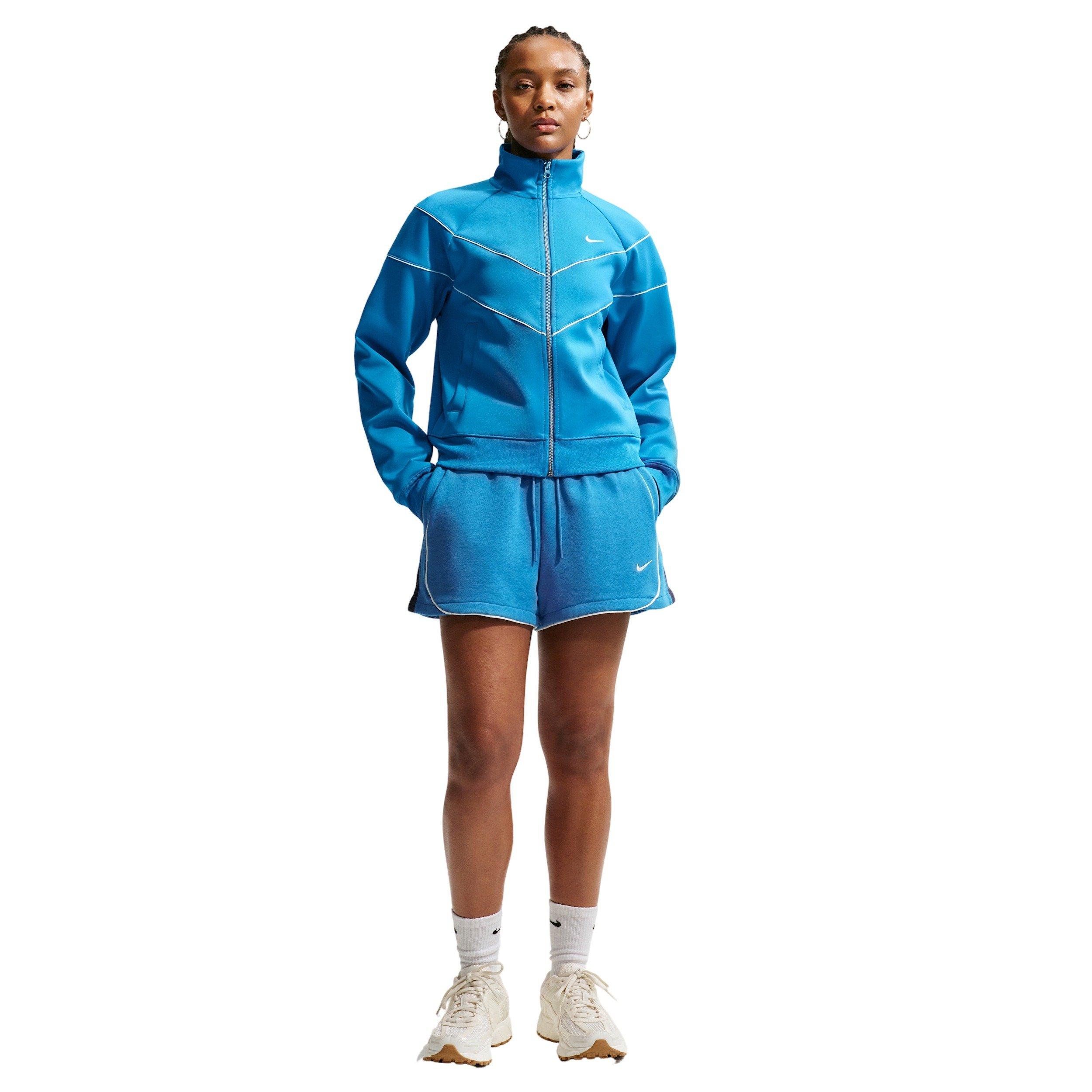 Nike Women's Sportswear Loose Mid-Rise 3" Fleece Shorts - Blue/Navy - BLUE/NAVY Thumbnail View 4