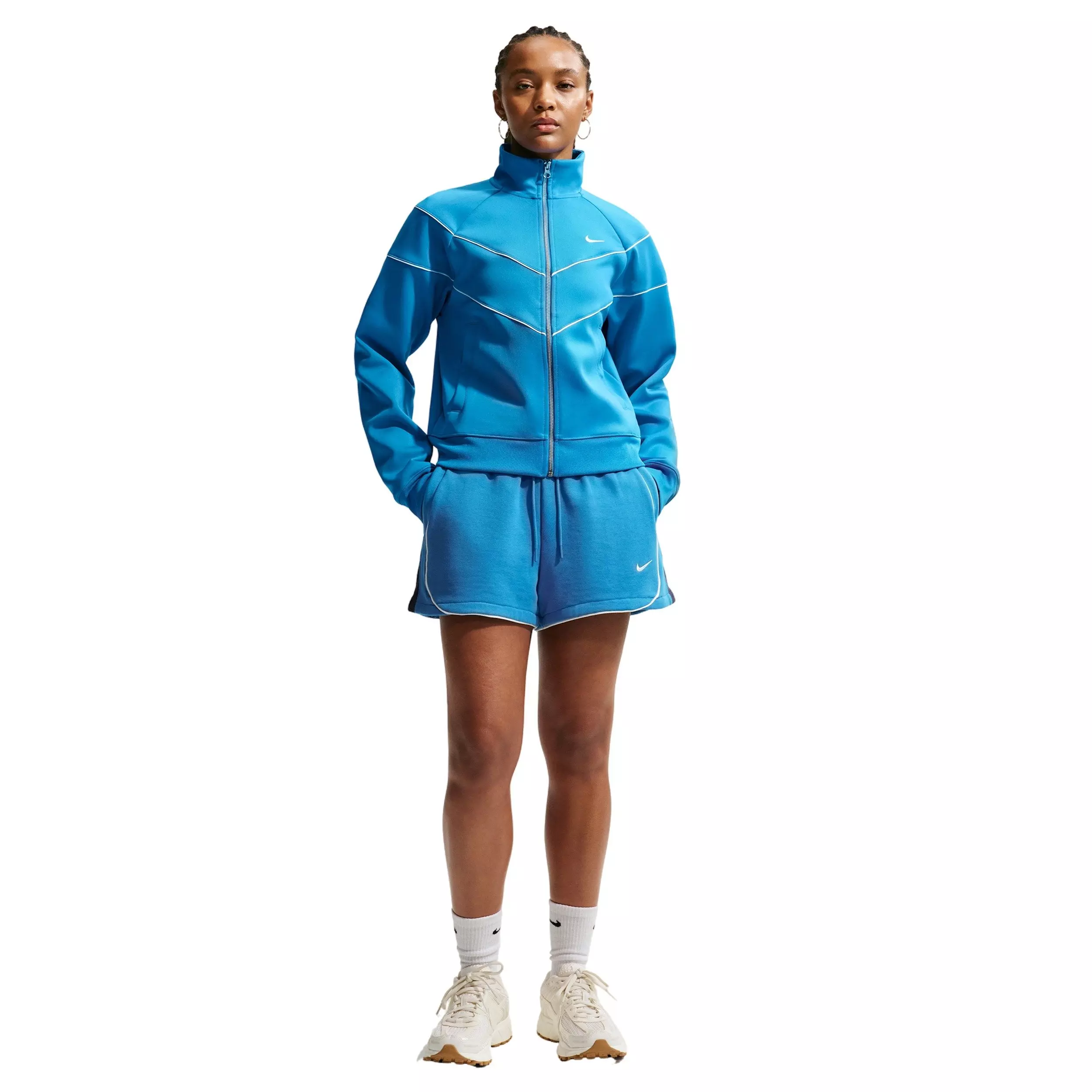 Nike Women's Sportswear Loose Mid-Rise 3" Fleece Shorts - Blue/Navy - BLUE/NAVY