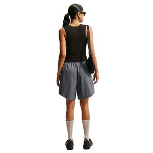 Nike Women's Sportswear Oversized Mid-Rise Woven Shorts - Grey/Black