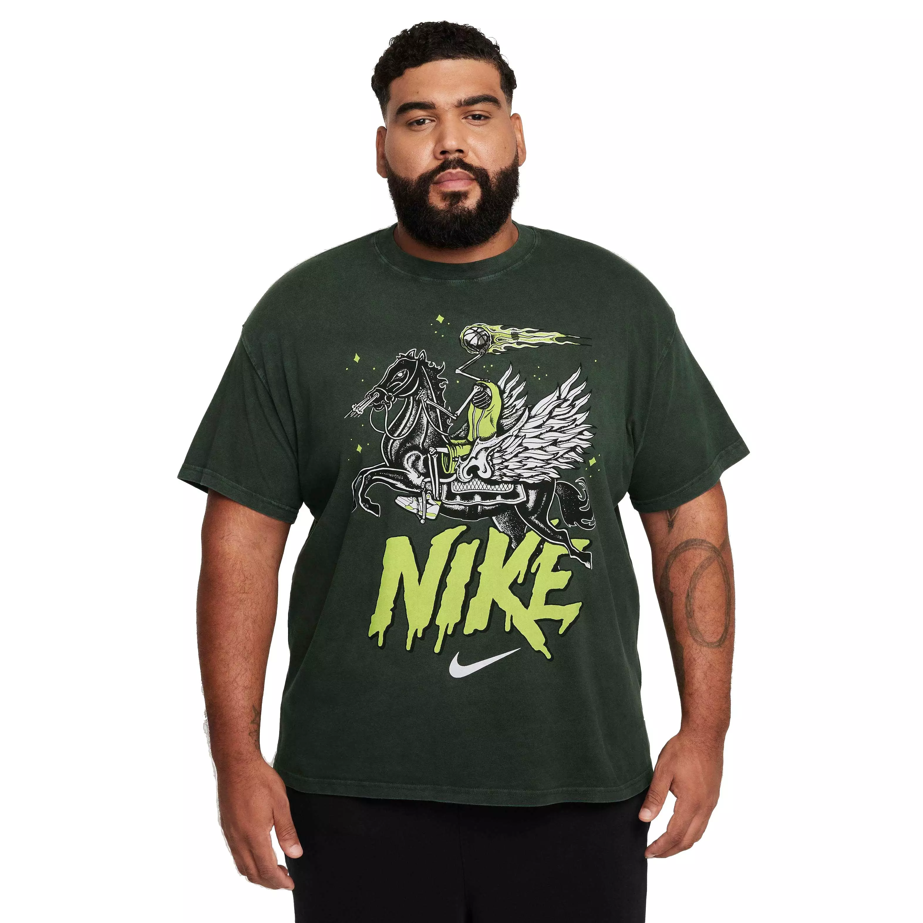 Nike Men's Max90 Basketball Relaxed T-Shirt - GREEN