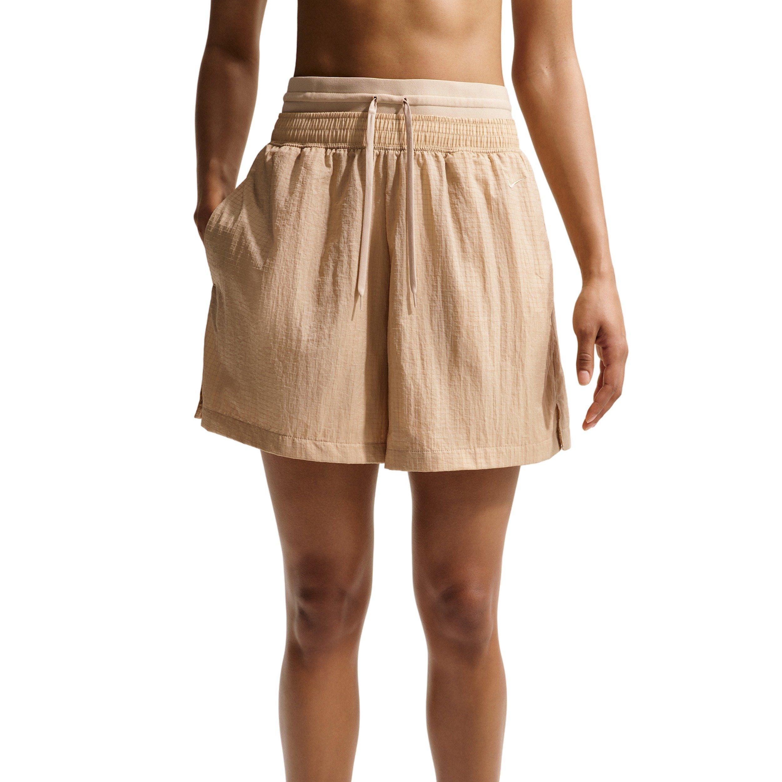 Nike Women's Sportswear Loose High-Waisted Lightweight Ripstop Shorts - BEIGE Thumbnail View 1