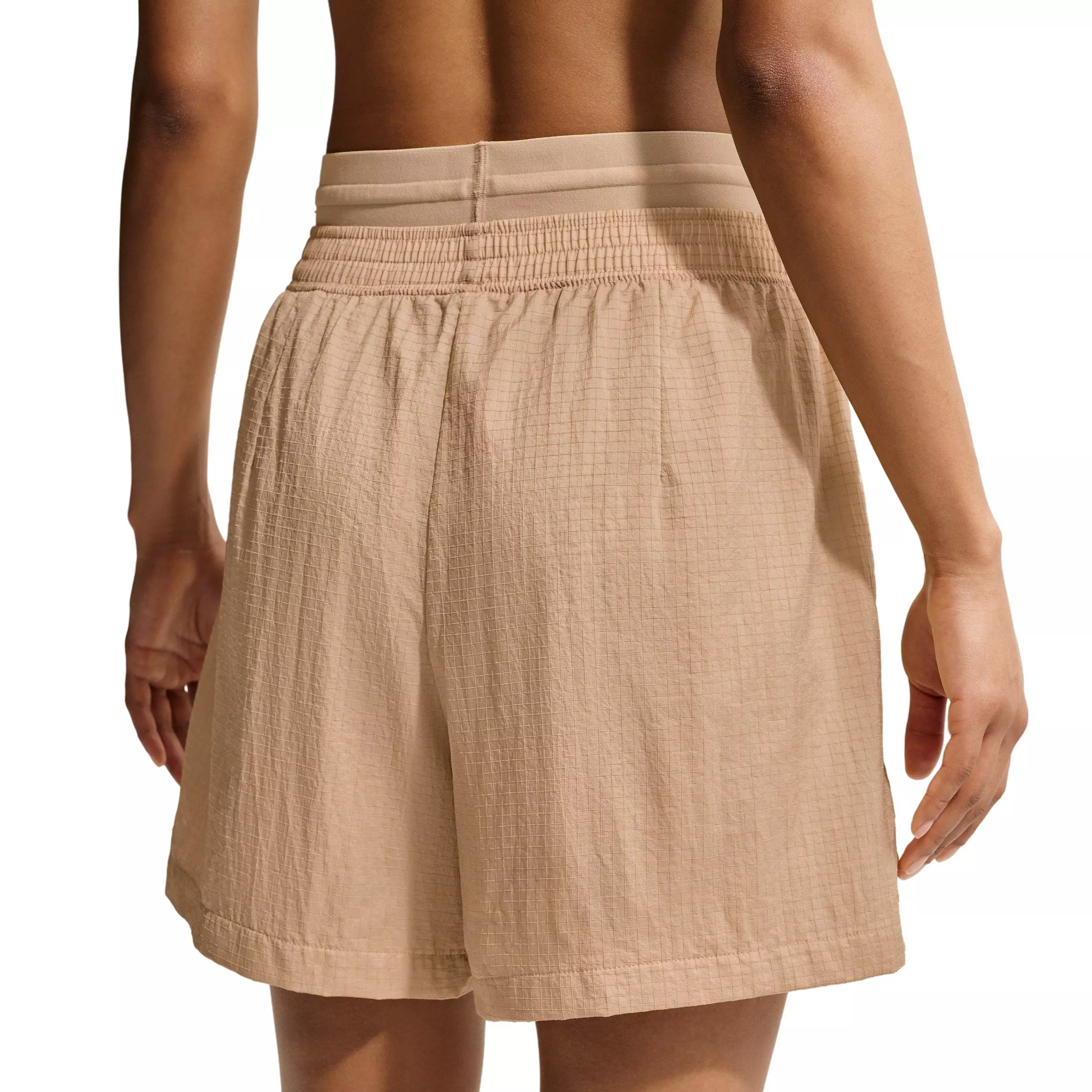 Nike Women's Sportswear Loose High-Waisted Lightweight Ripstop Shorts - BEIGE