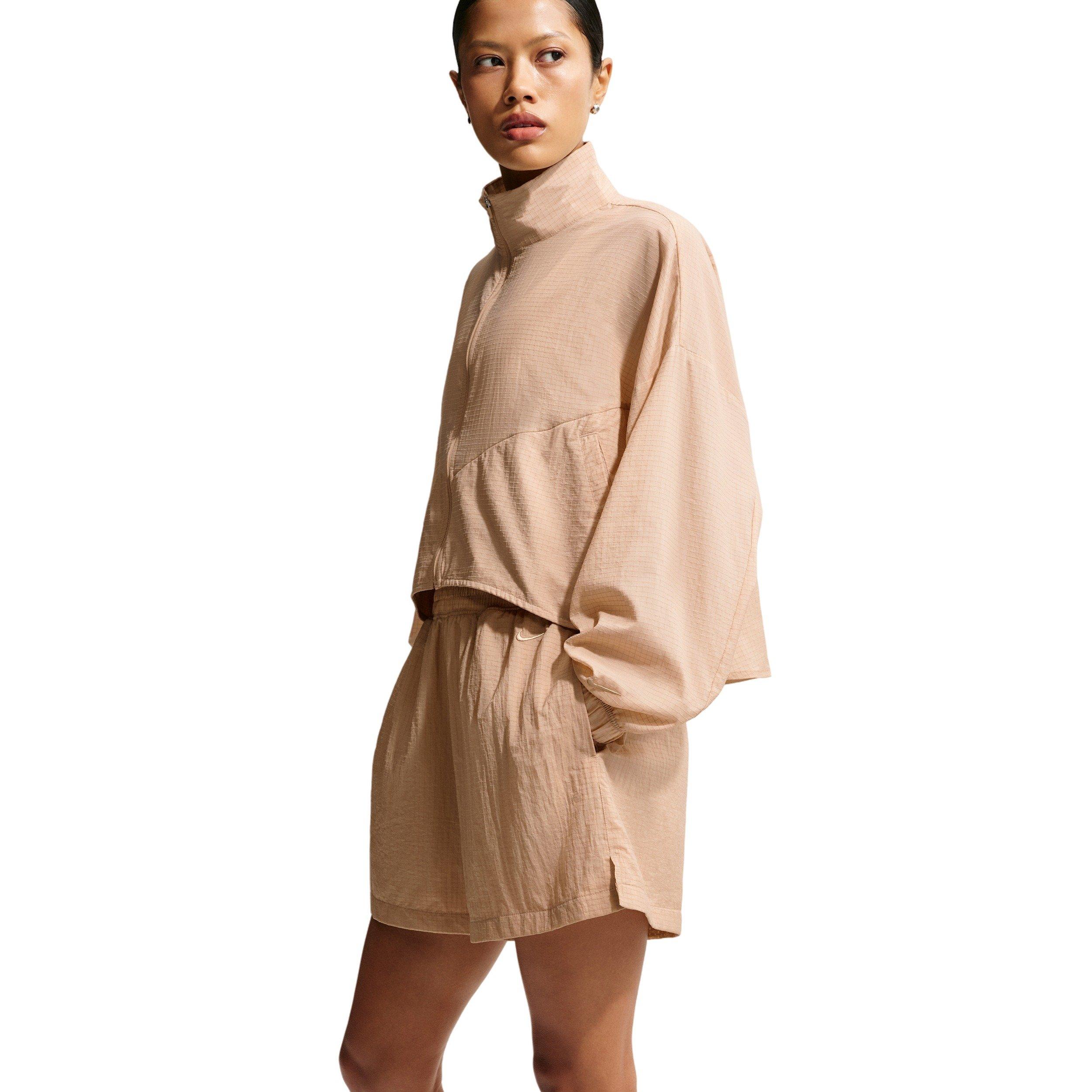Nike Women's Sportswear Loose High-Waisted Lightweight Ripstop Shorts - BEIGE Thumbnail View 3