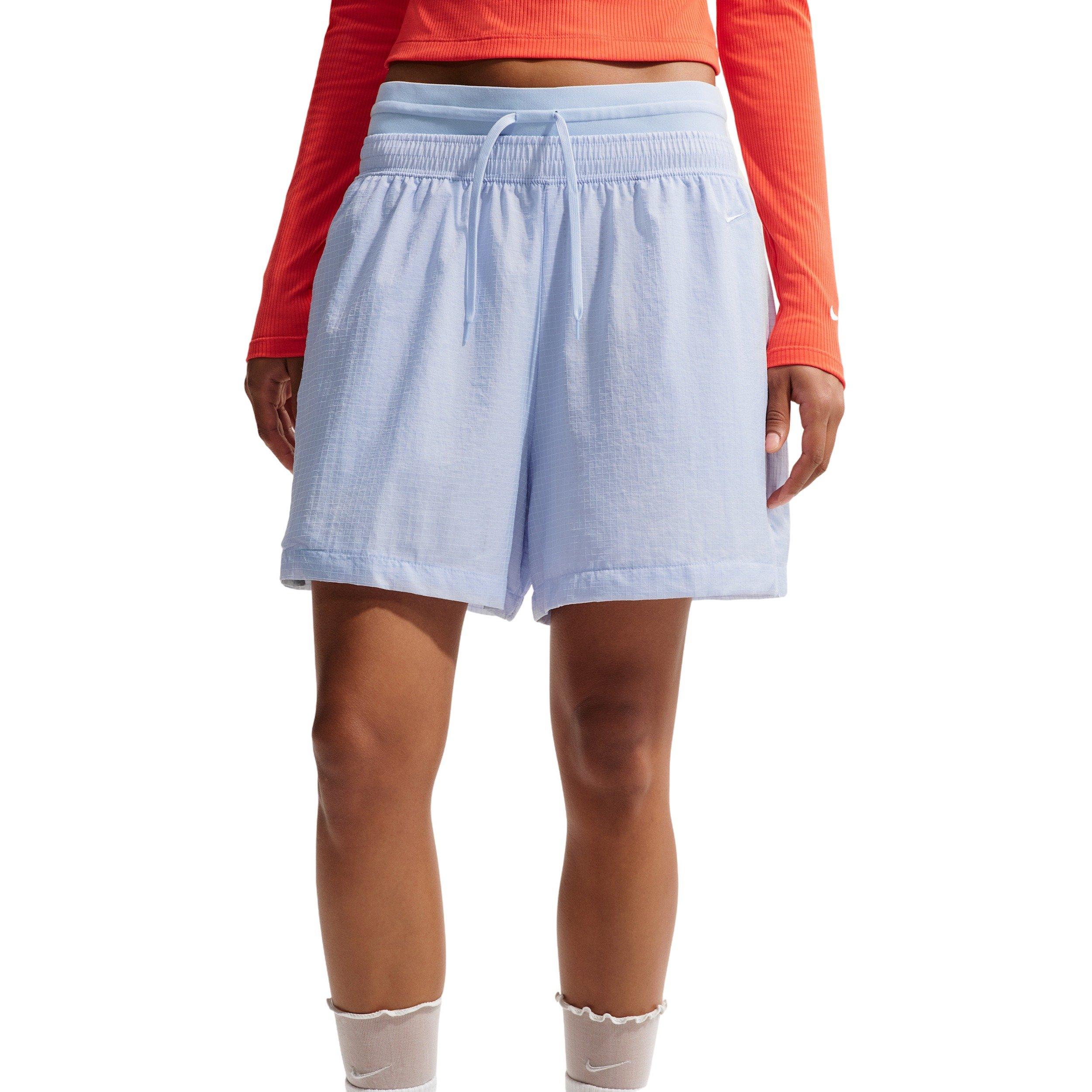 Nike Women's Sportswear Loose High-Waisted Lightweight Ripstop Shorts - BLUE Thumbnail View 3
