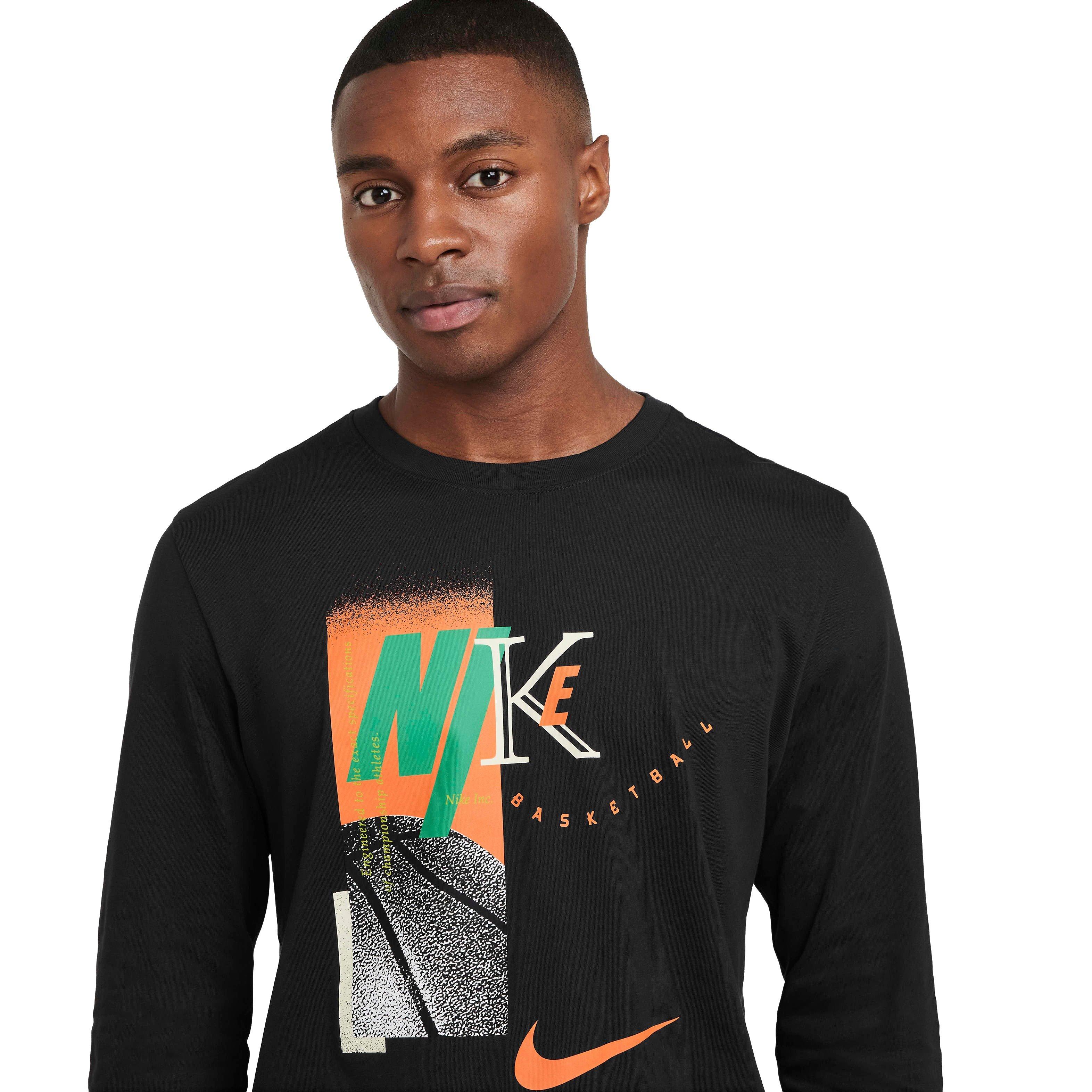 Nike Men's Long Sleeve Basketball T-Shirt - BLACK Thumbnail View 3