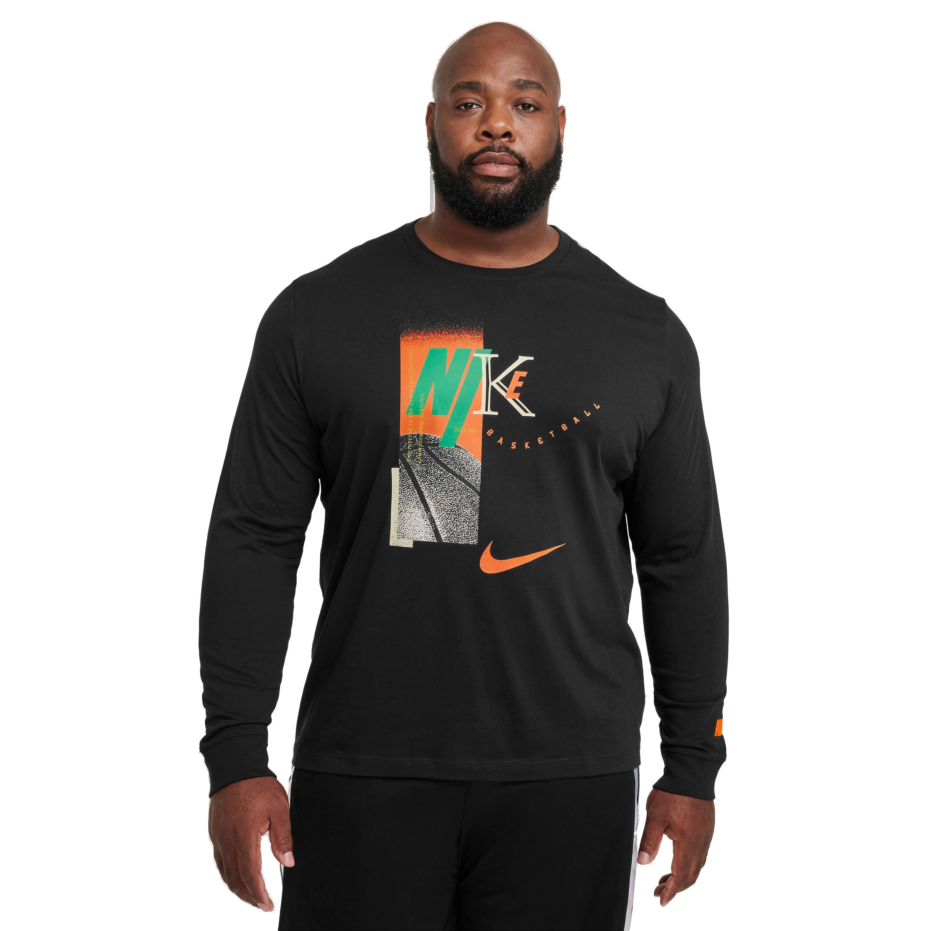 Nike Men's Long Sleeve Basketball T-Shirt - BLACK Thumbnail View 6