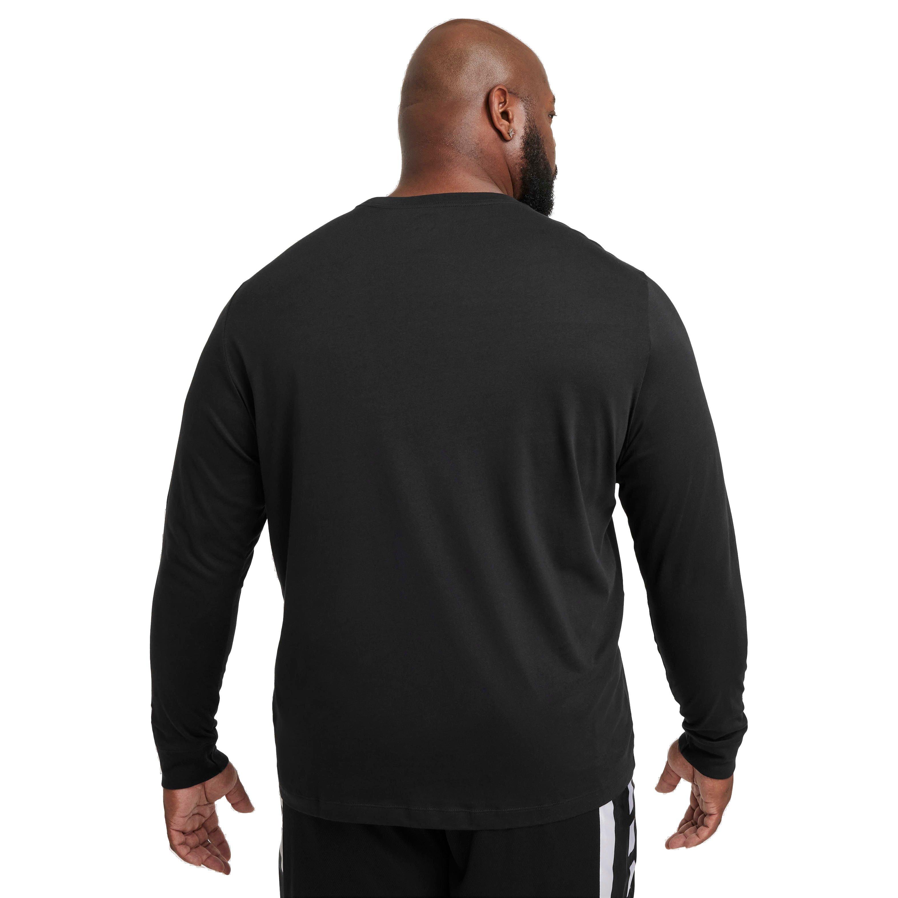 Nike Men's Long Sleeve Basketball T-Shirt - BLACK Thumbnail View 7