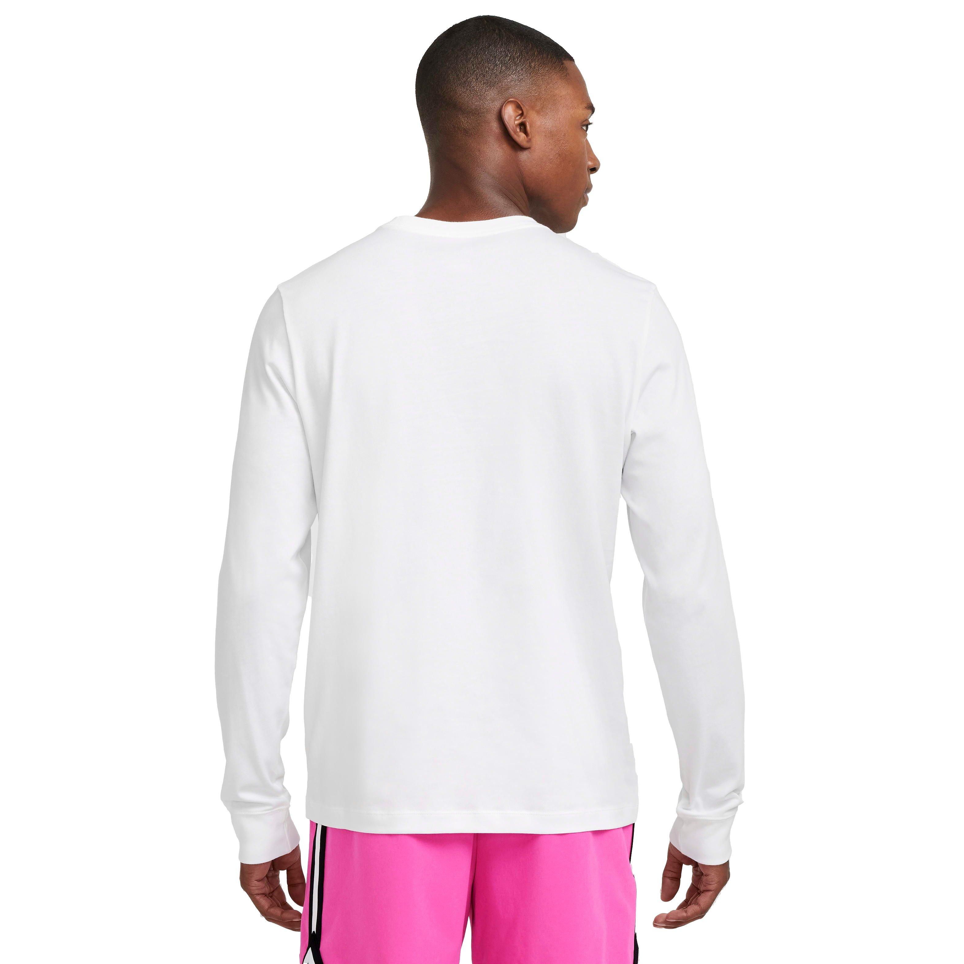 Nike Men's Long Sleeve Basketball T-Shirt - WHITE Thumbnail View 2