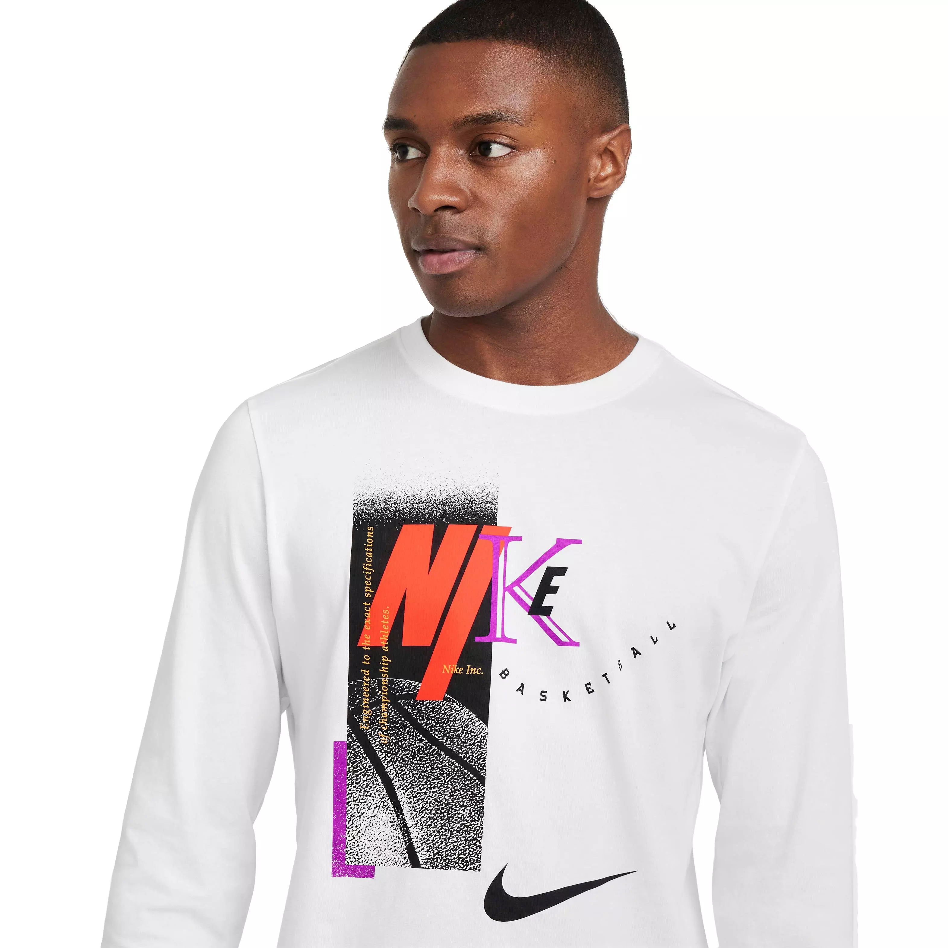 Nike Men's Long Sleeve Basketball T-Shirt - WHITE