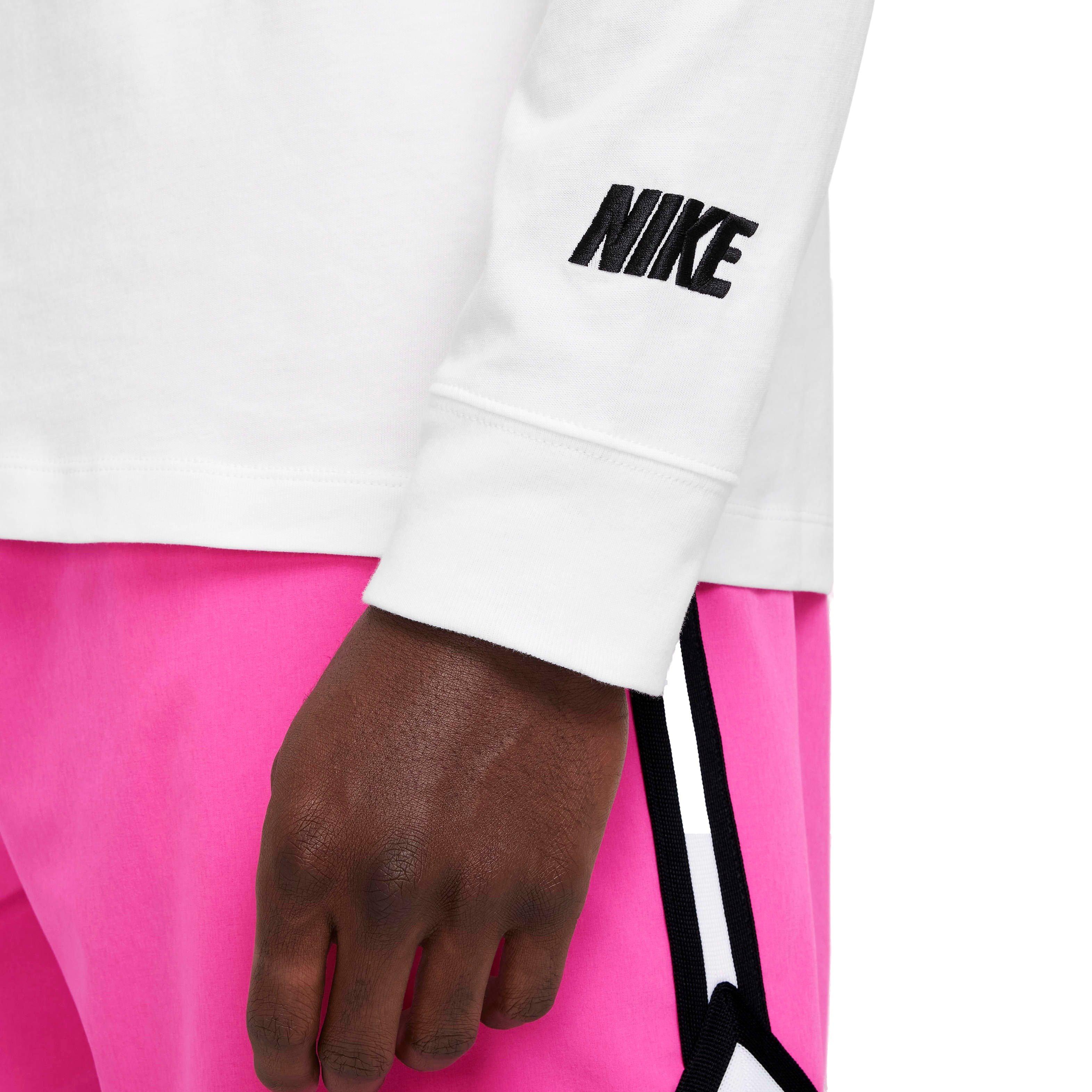 Nike Men's Long Sleeve Basketball T-Shirt - WHITE Thumbnail View 4