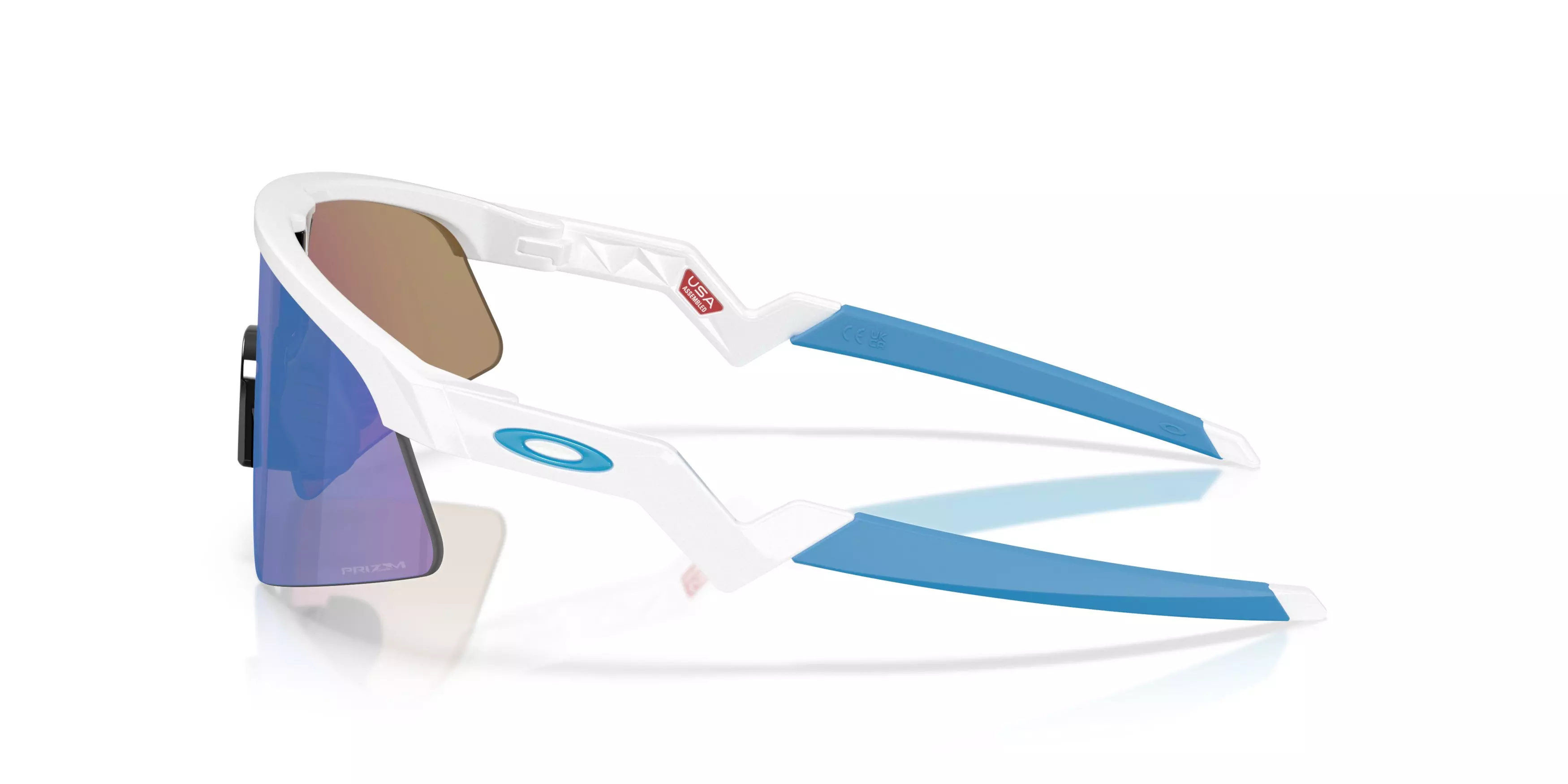 Oakley Resistor Sweep Sunglasses (Youth Fit) - Prizm Sapphire Lenses and Polished White Frame - WHITE/BLUE