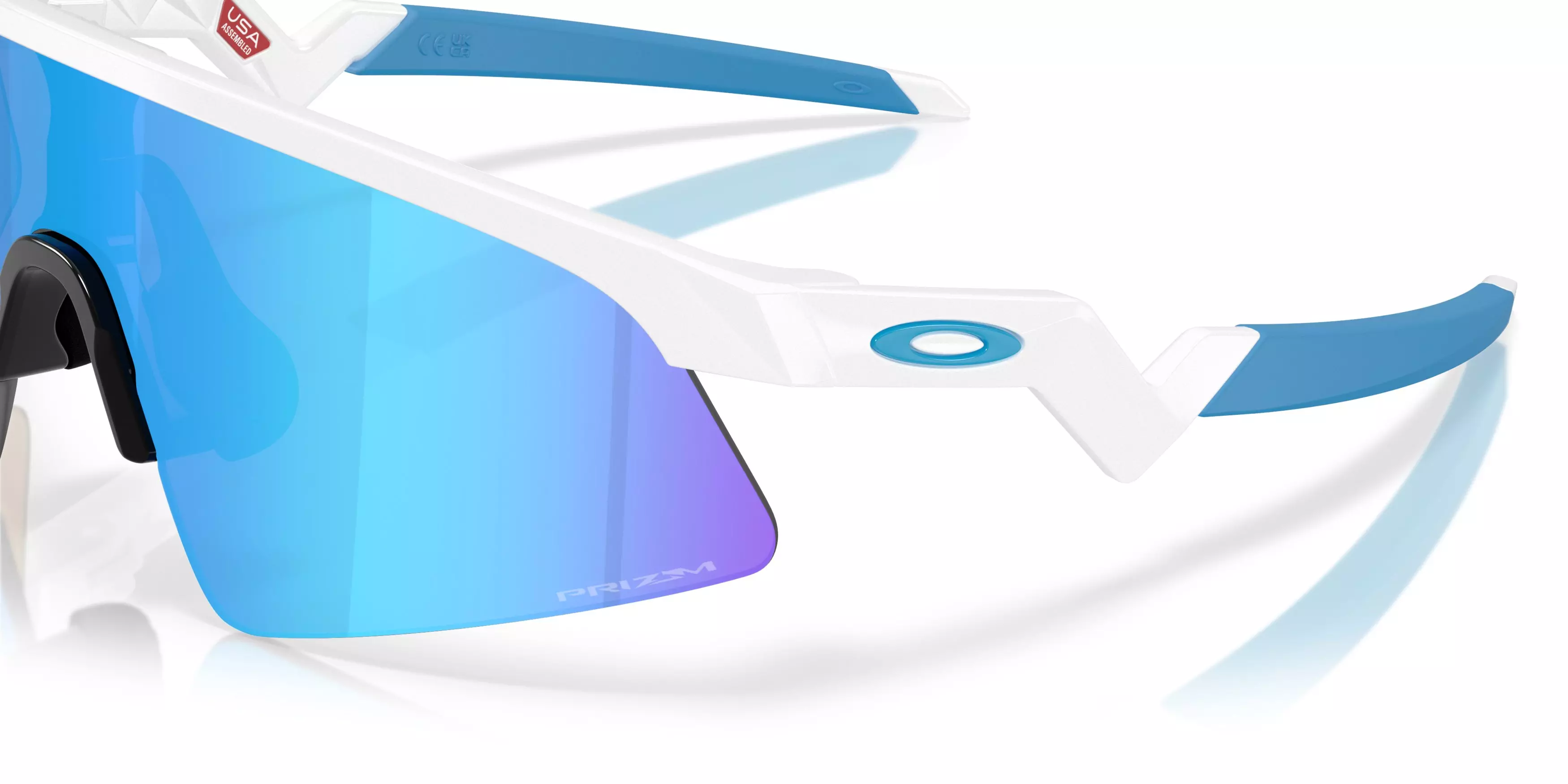 Oakley Youth Resistor Sweep Prizm Sapphire Sunglasses &ndash; Polished White - WHITE/BLUE