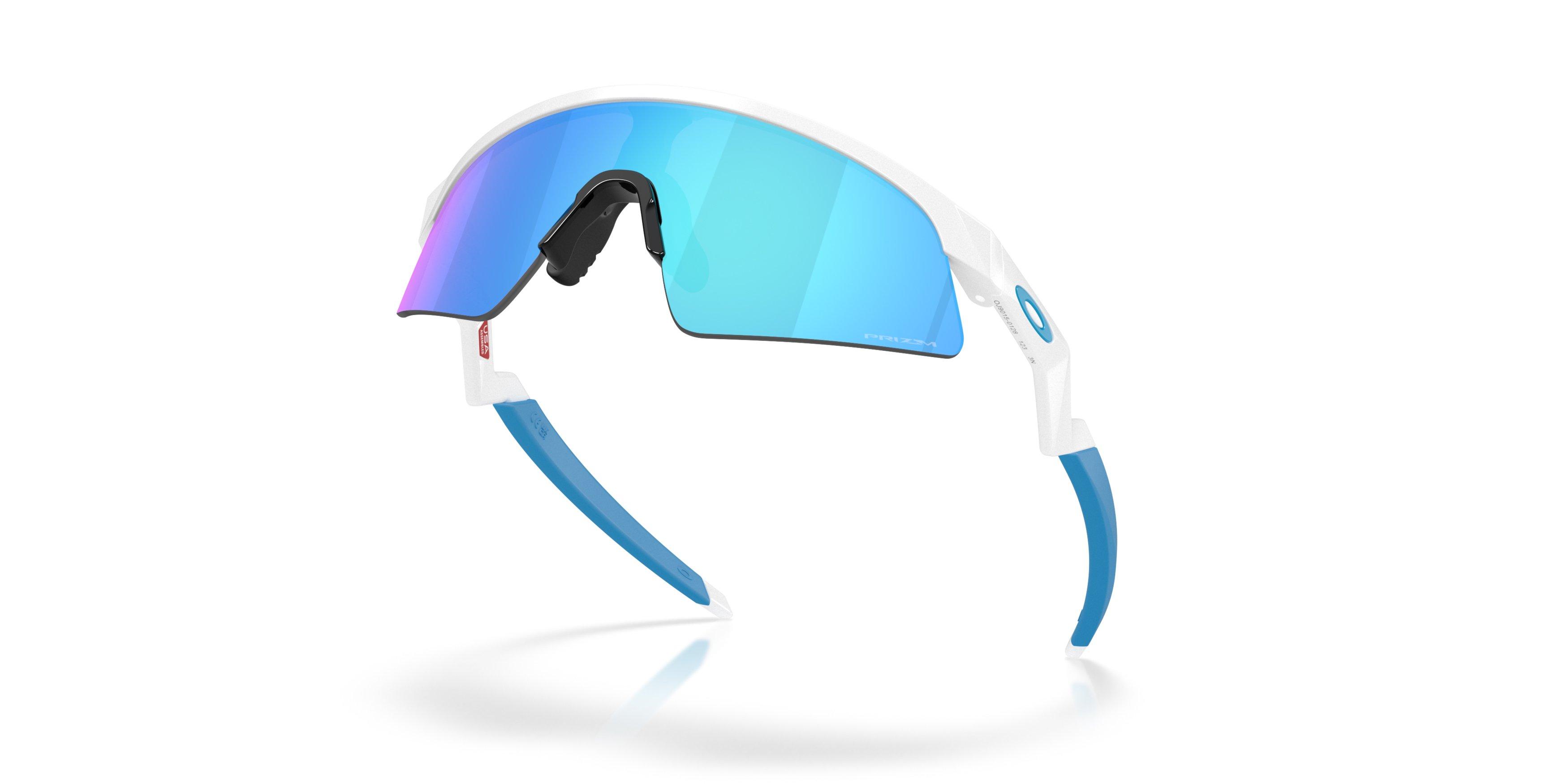 Oakley Resistor Sweep Sunglasses (Youth Fit) - Prizm Sapphire Lenses and Polished White Frame