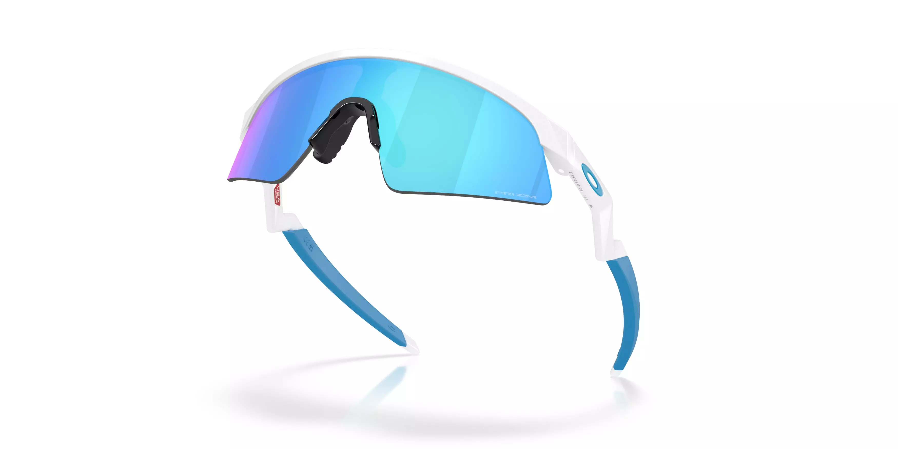 Oakley Resistor Sweep Sunglasses (Youth Fit) - Prizm Sapphire Lenses and Polished White Frame - WHITE/BLUE