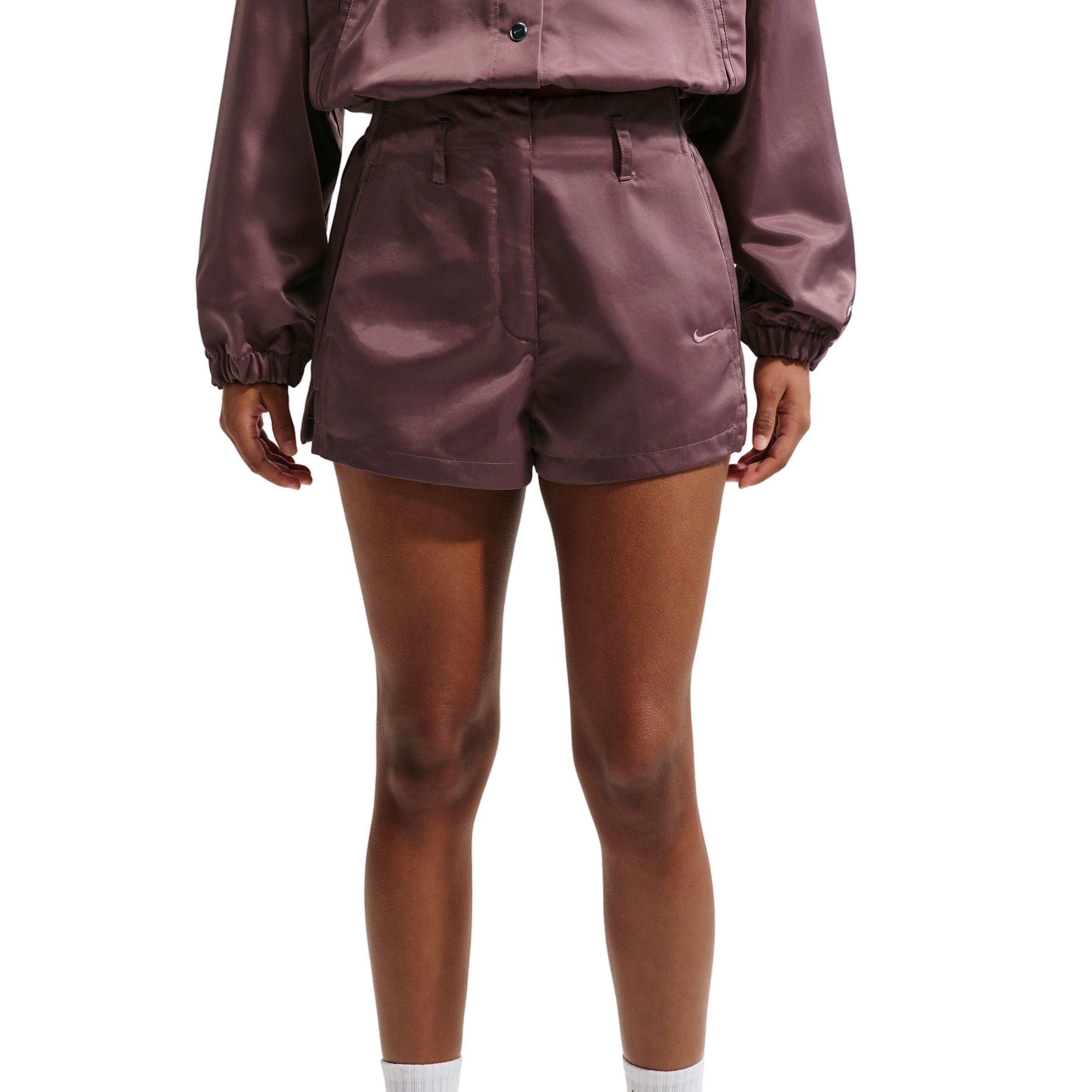 Nike Women's Sportswear High-Waisted Satin Hot Shorts - PURPLE Thumbnail View 1