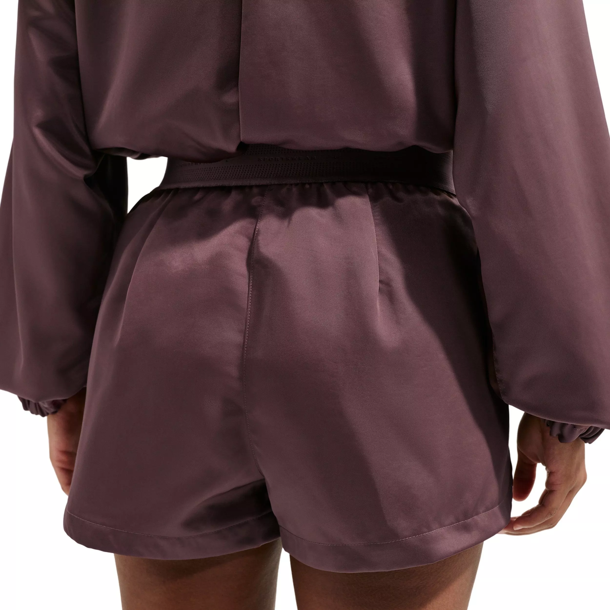 Nike Women's Sportswear High-Waisted Satin Hot Shorts - PURPLE
