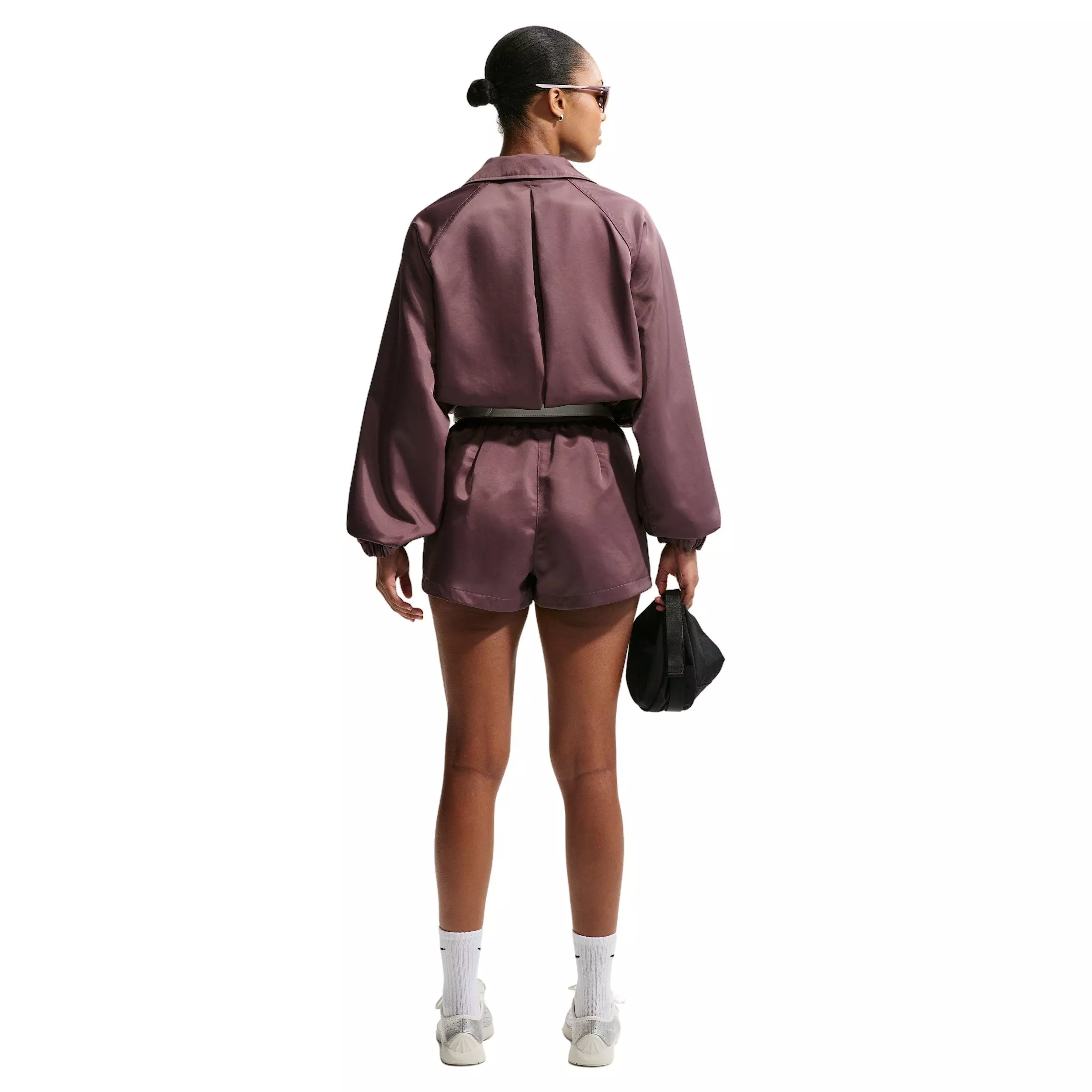 Nike Women's Sportswear High-Waisted Satin Hot Shorts - PURPLE