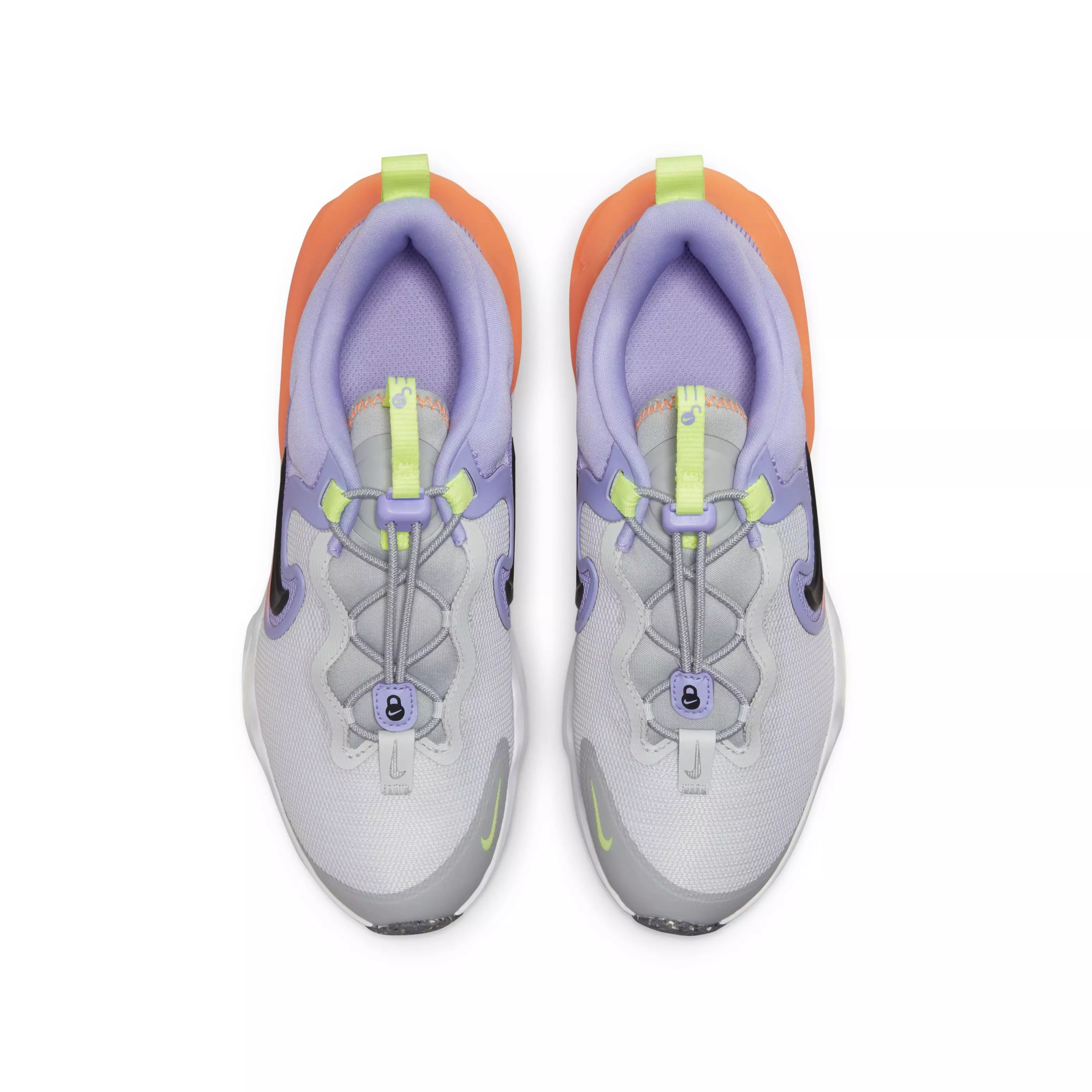 Nike Run Flow "Photon Dust/Black/Purple Pulse" Grade School Girls' Running Shoe - DUST/BLACK/PURPLE