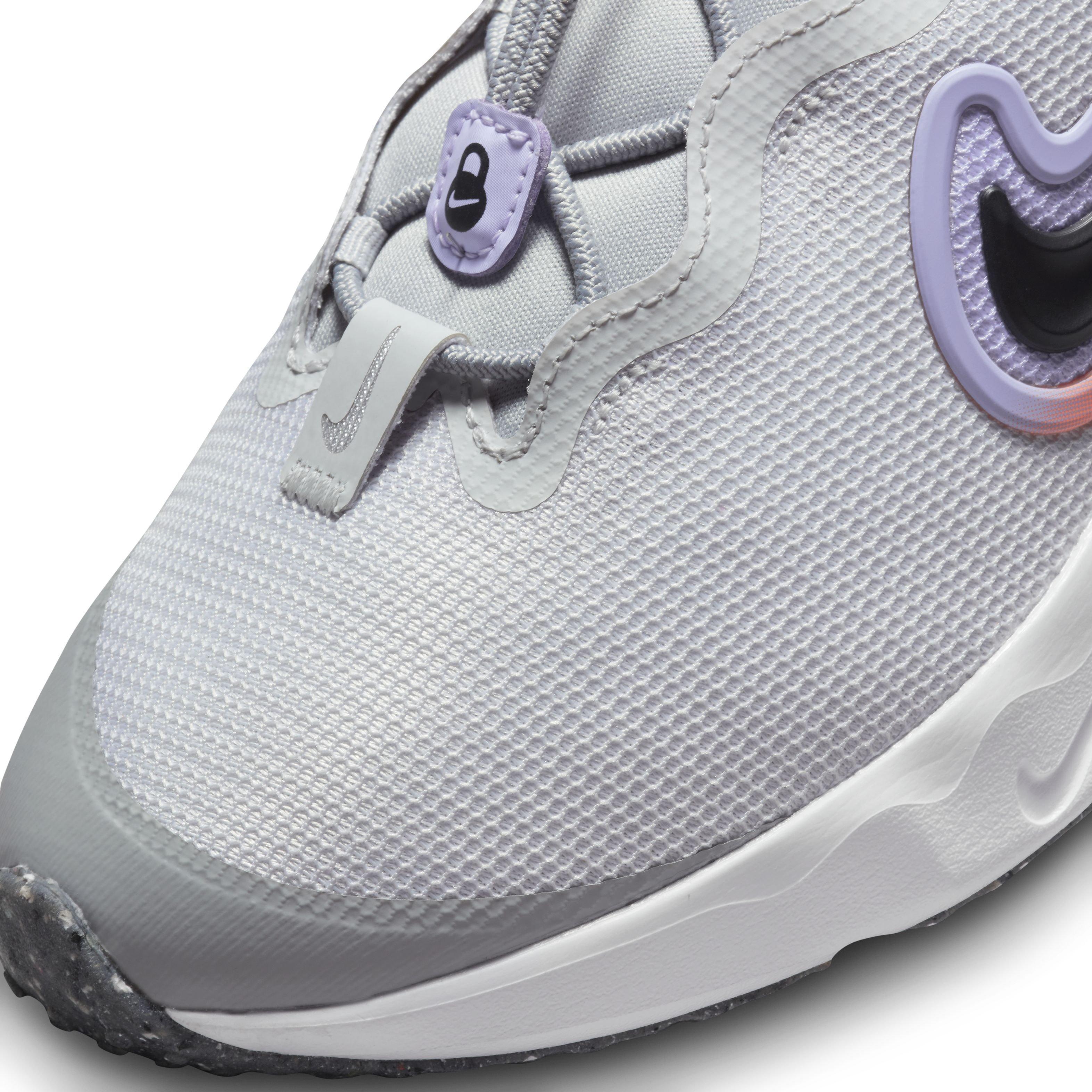 Nike Run Flow "Photon Dust/Black/Purple Pulse" Grade School Girls' Running Shoe - DUST/BLACK/PURPLE Thumbnail View 7